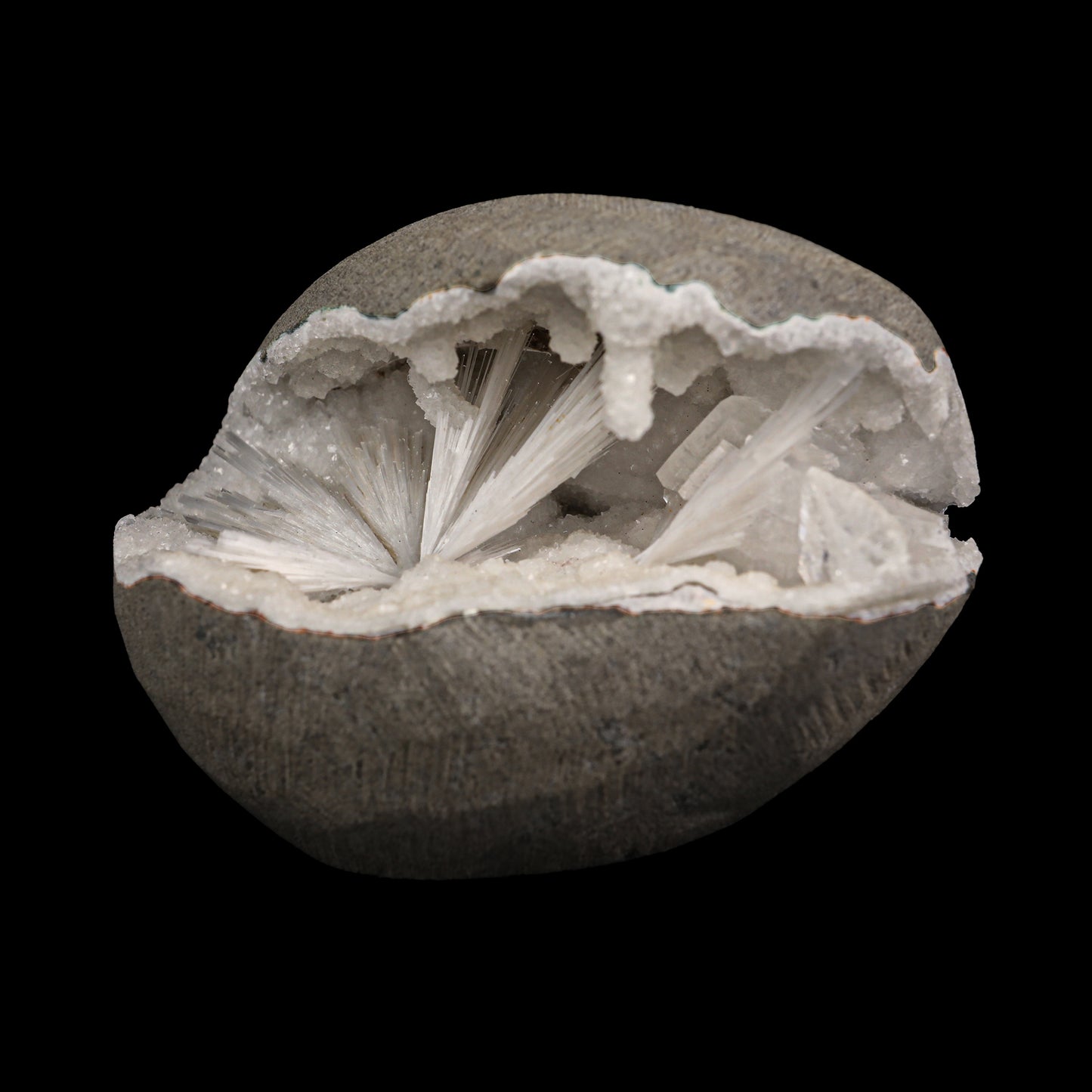 Scolecite geode Natural Mineral Specimen # G 0001