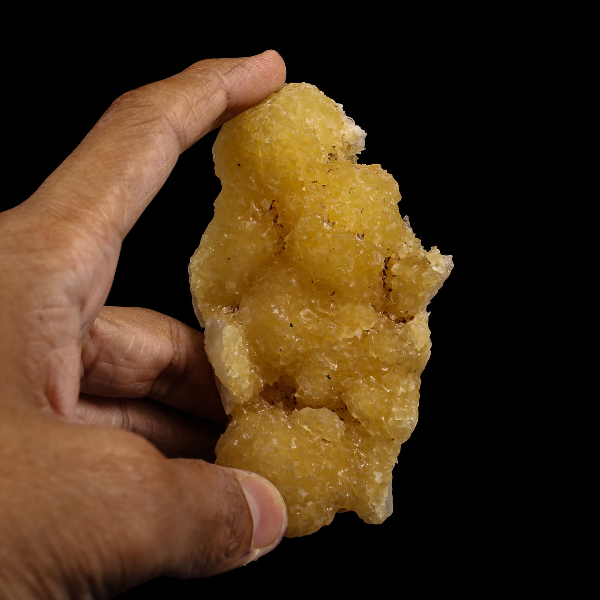 Honey Calcite with Stilbite Natural Mineral Specimen  # G 0008