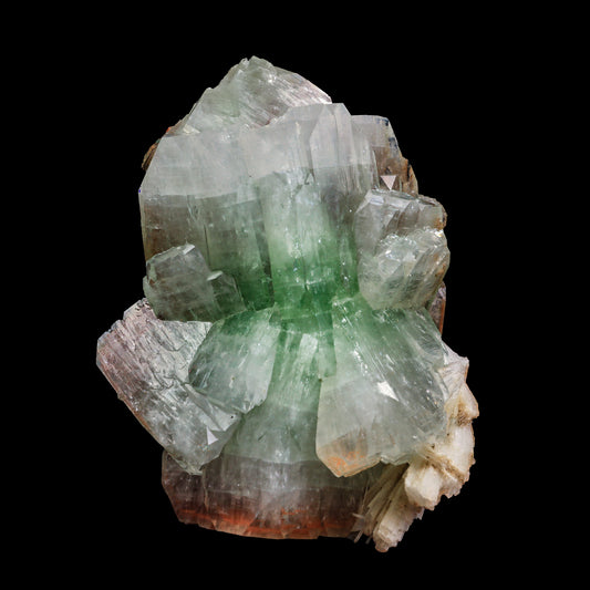 Green & Red Apophyllite with Scolecite Spray Natural Mineral Specimen  # G 0012