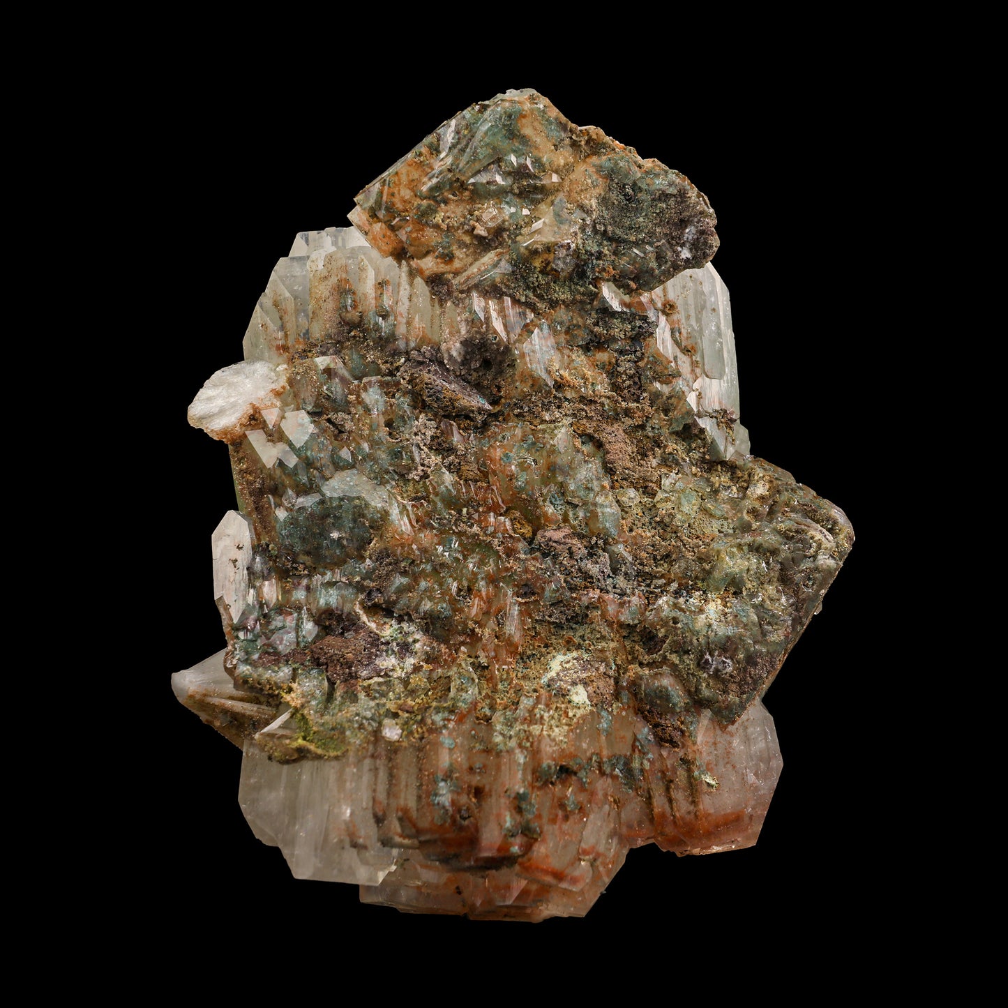 Green & Red Apophyllite with Scolecite Spray Natural Mineral Specimen # G 0012