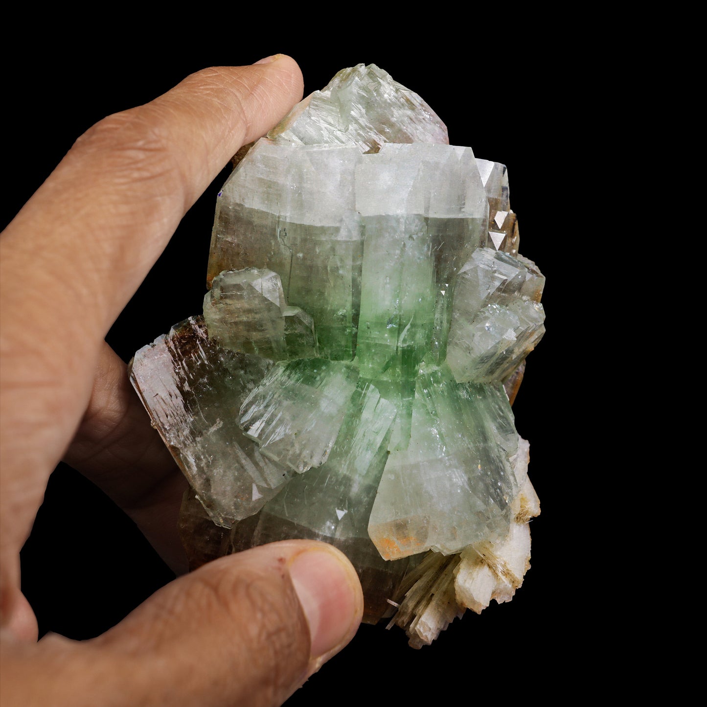 Green & Red Apophyllite with Scolecite Spray Natural Mineral Specimen # G 0012