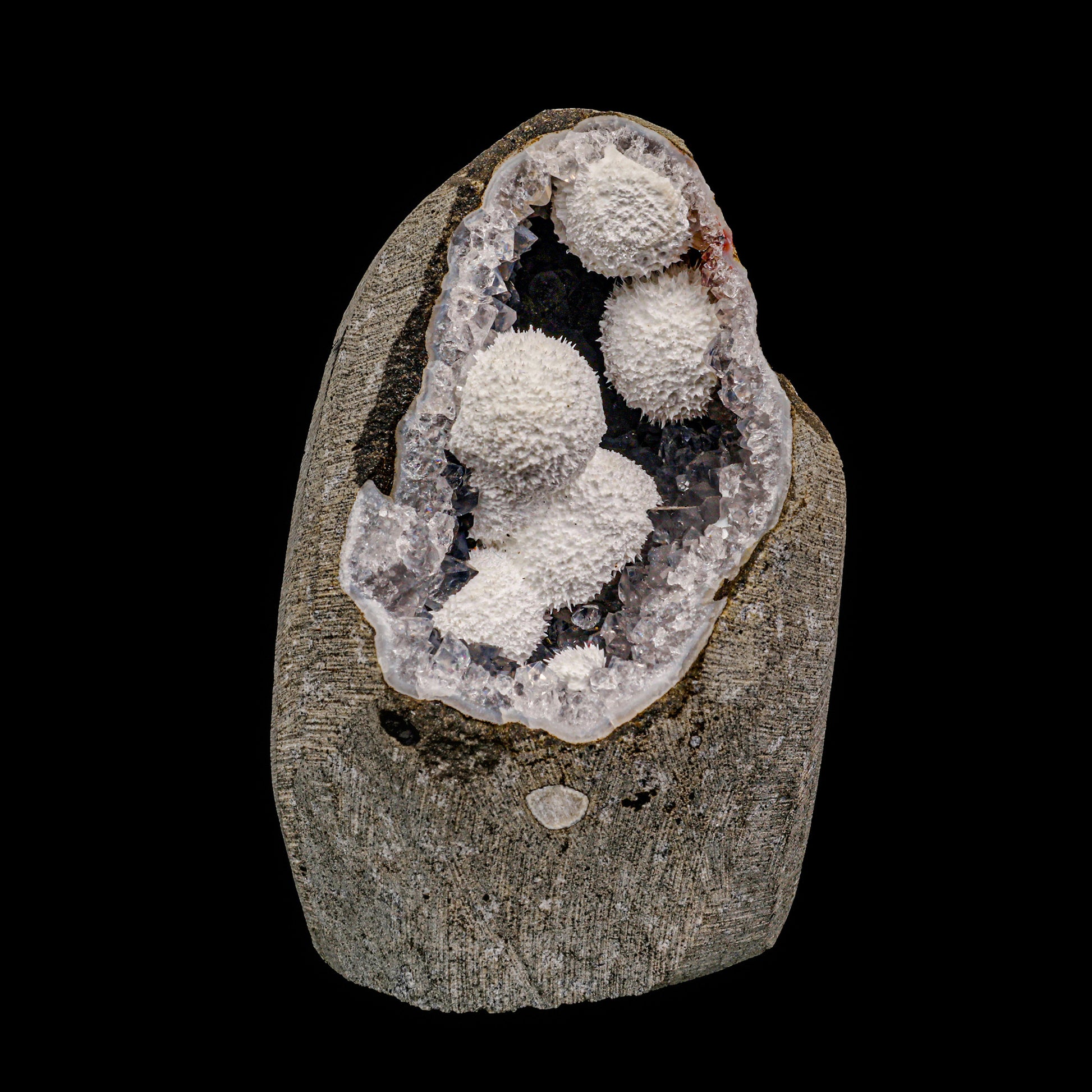 Botryoidal Morednite with MM Quartz  Geode Natural Mineral Specimen  # G 0023