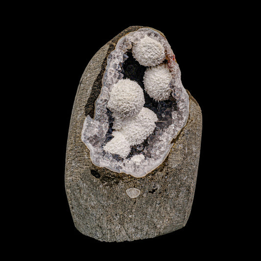 Botryoidal Morednite with MM Quartz  Geode Natural Mineral Specimen  # G 0023