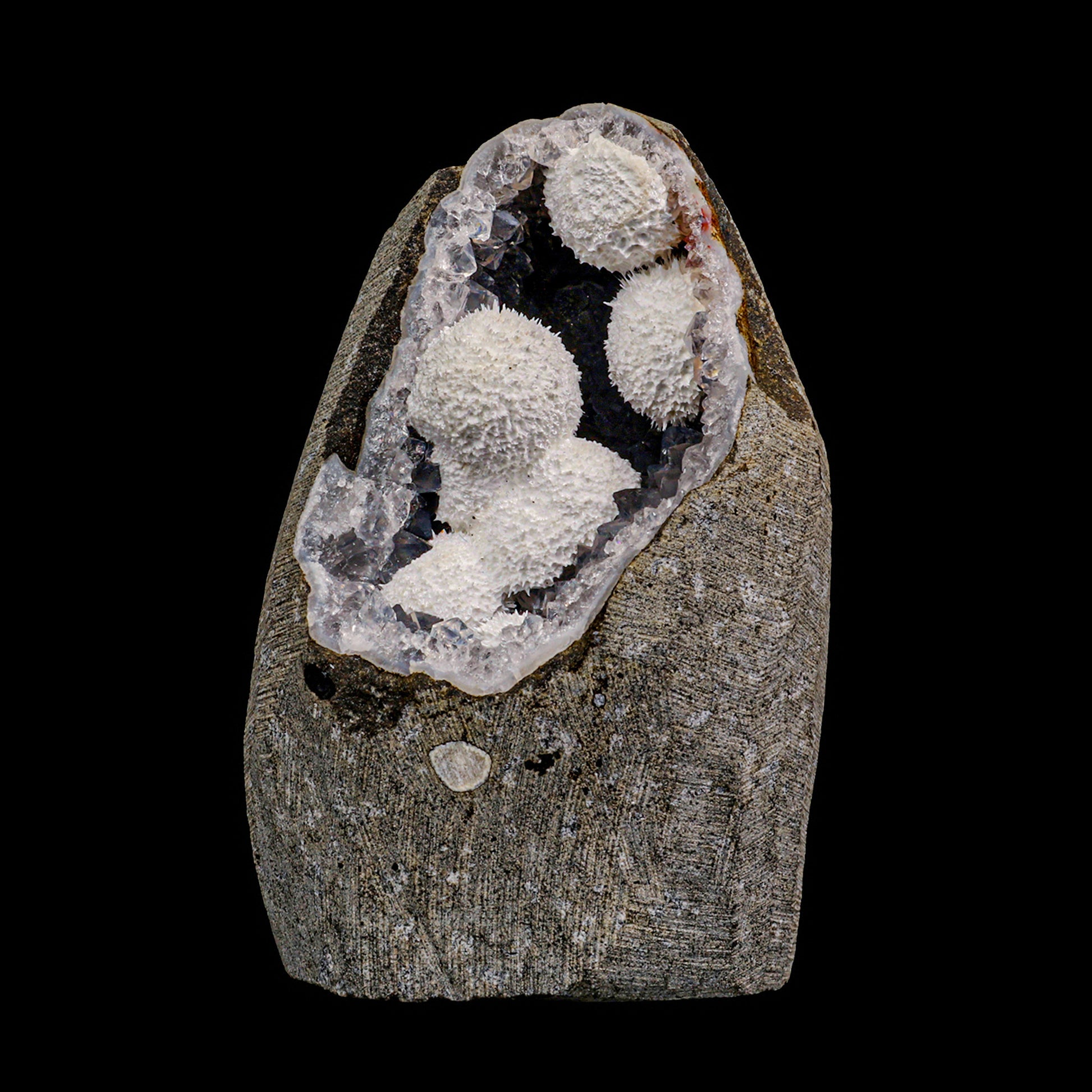 Botryoidal Morednite with MM Quartz  Geode Natural Mineral Specimen  # G 0023