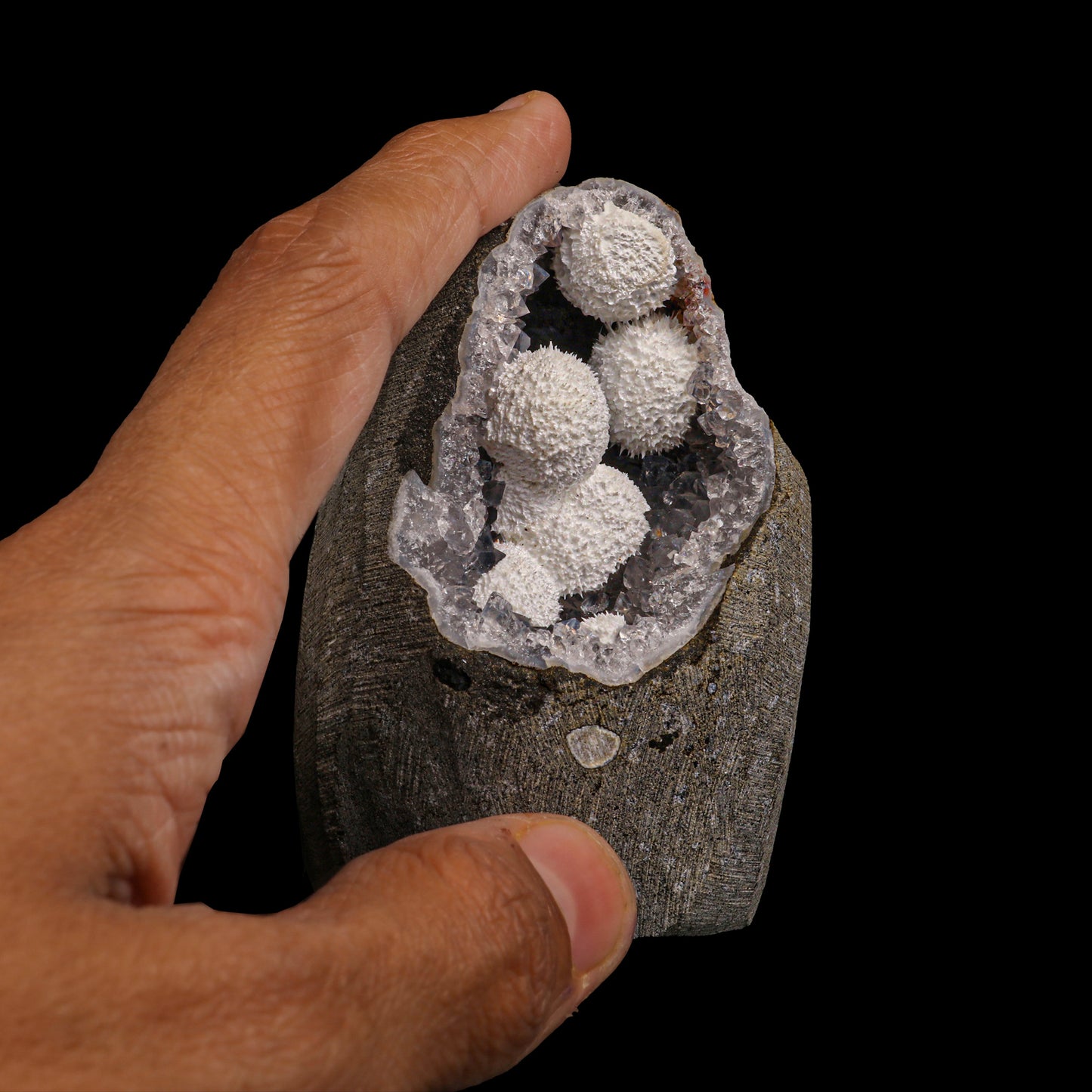 Botryoidal Morednite with MM Quartz Geode Natural Mineral Specimen # G 0023