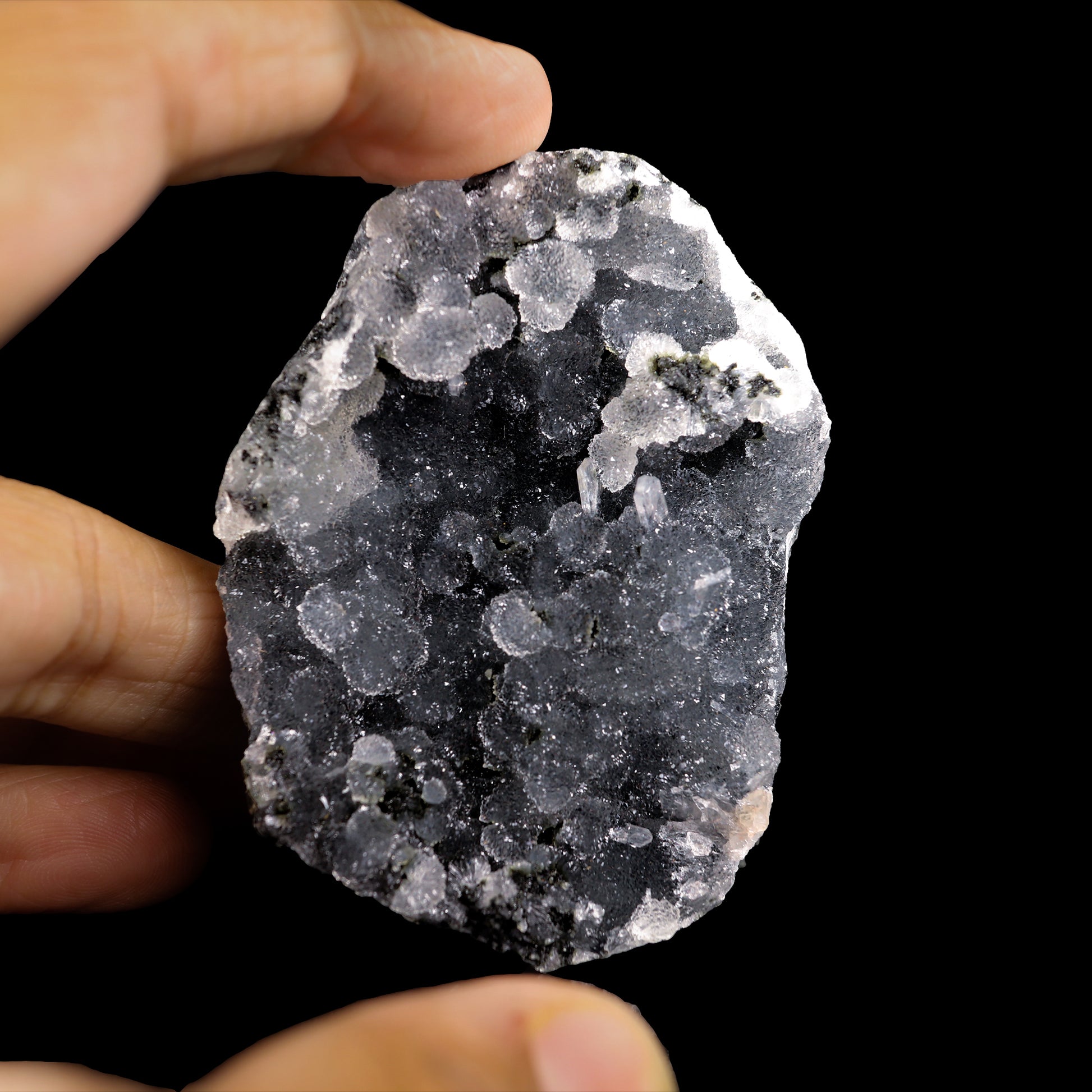 Sparkling Black Chalcedony  Natural Mineral Specimen  # G 0025