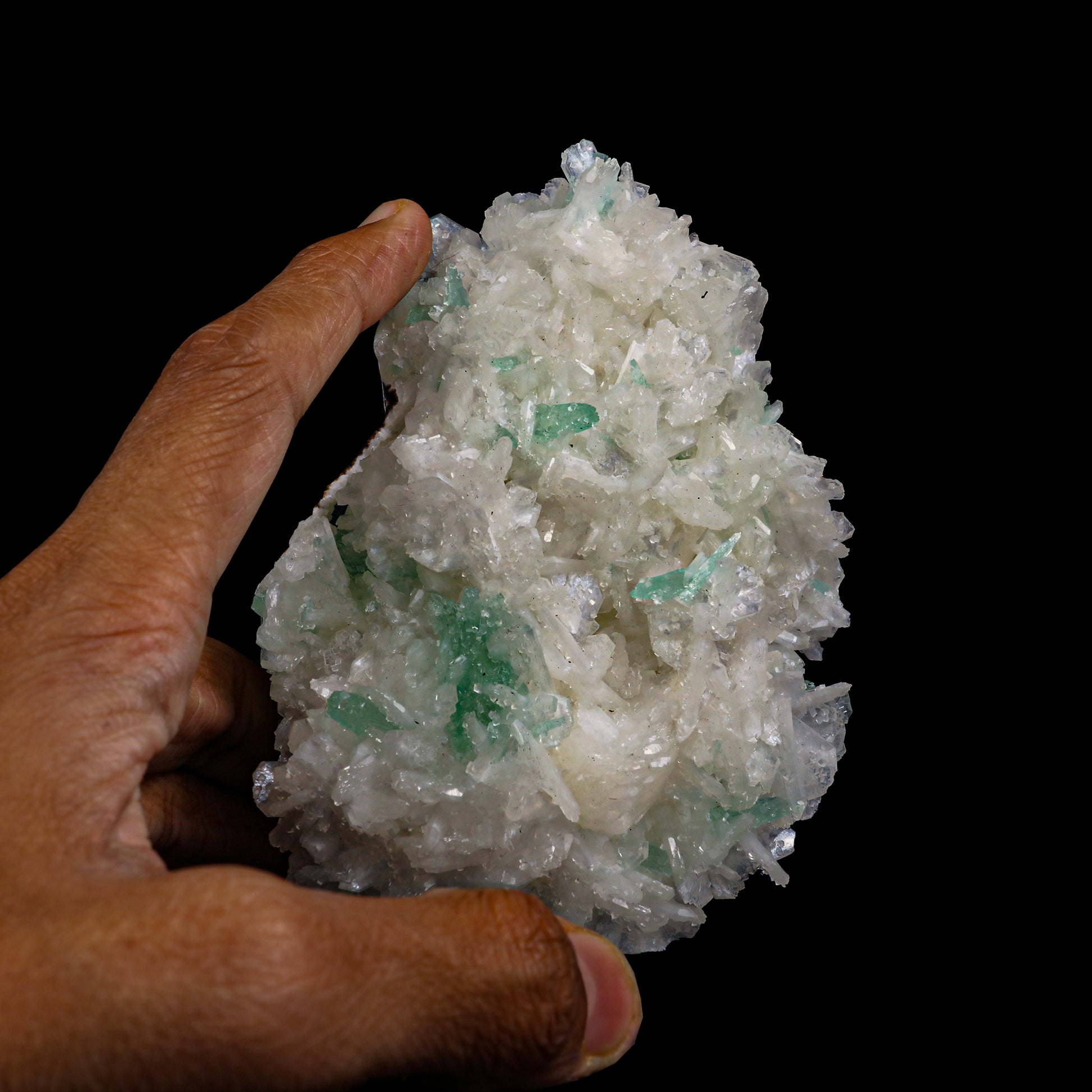 Green Apophyllite With Stilbite & Calcite Natural Mineral Specimen  # G 0028