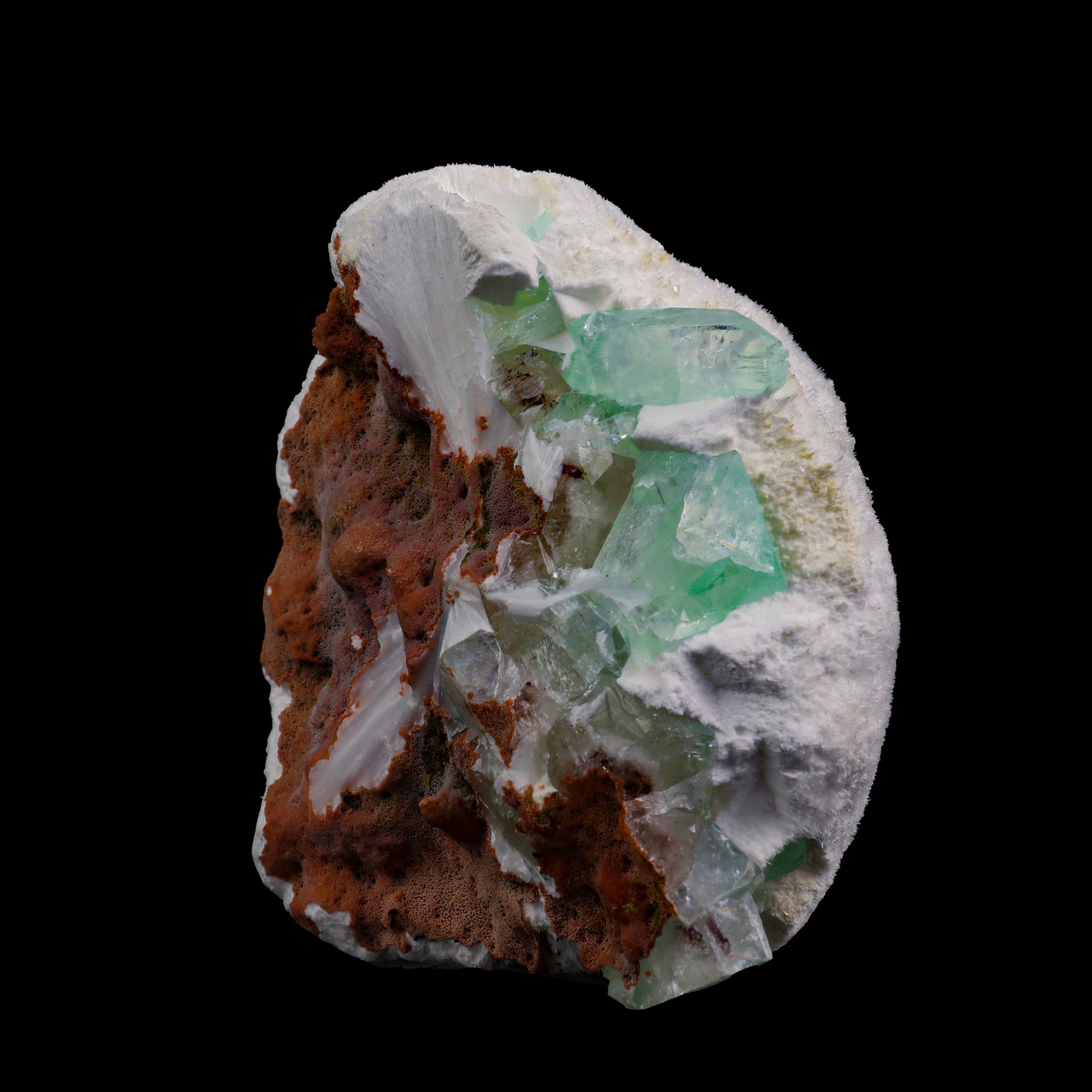 Botryoidal Mordenite with Green Apophyllite  Natural Mineral Specimen  # G 0029