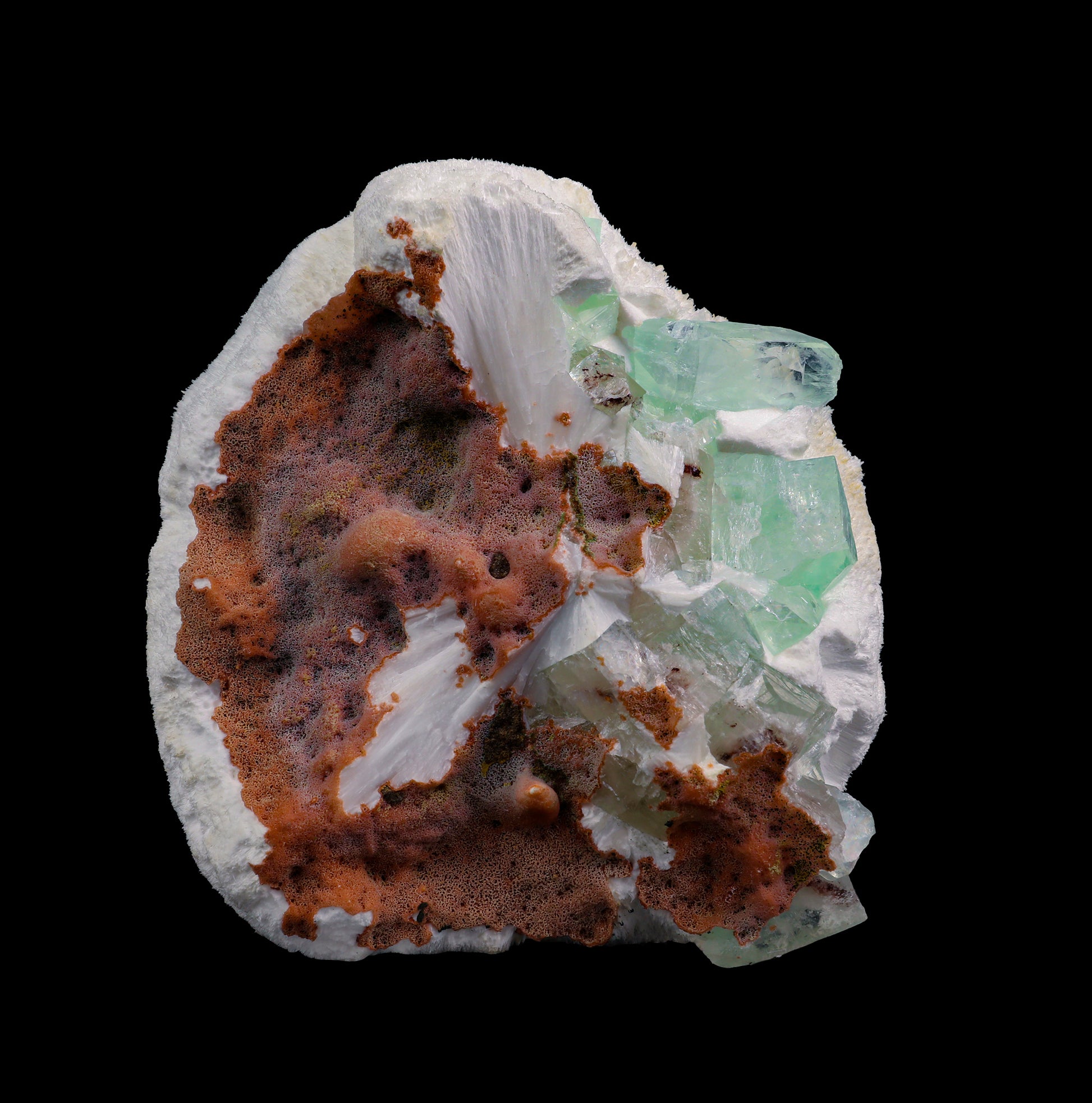 Botryoidal Mordenite  with Green Apophyllite  Natural Mineral Specimen  # G 0029