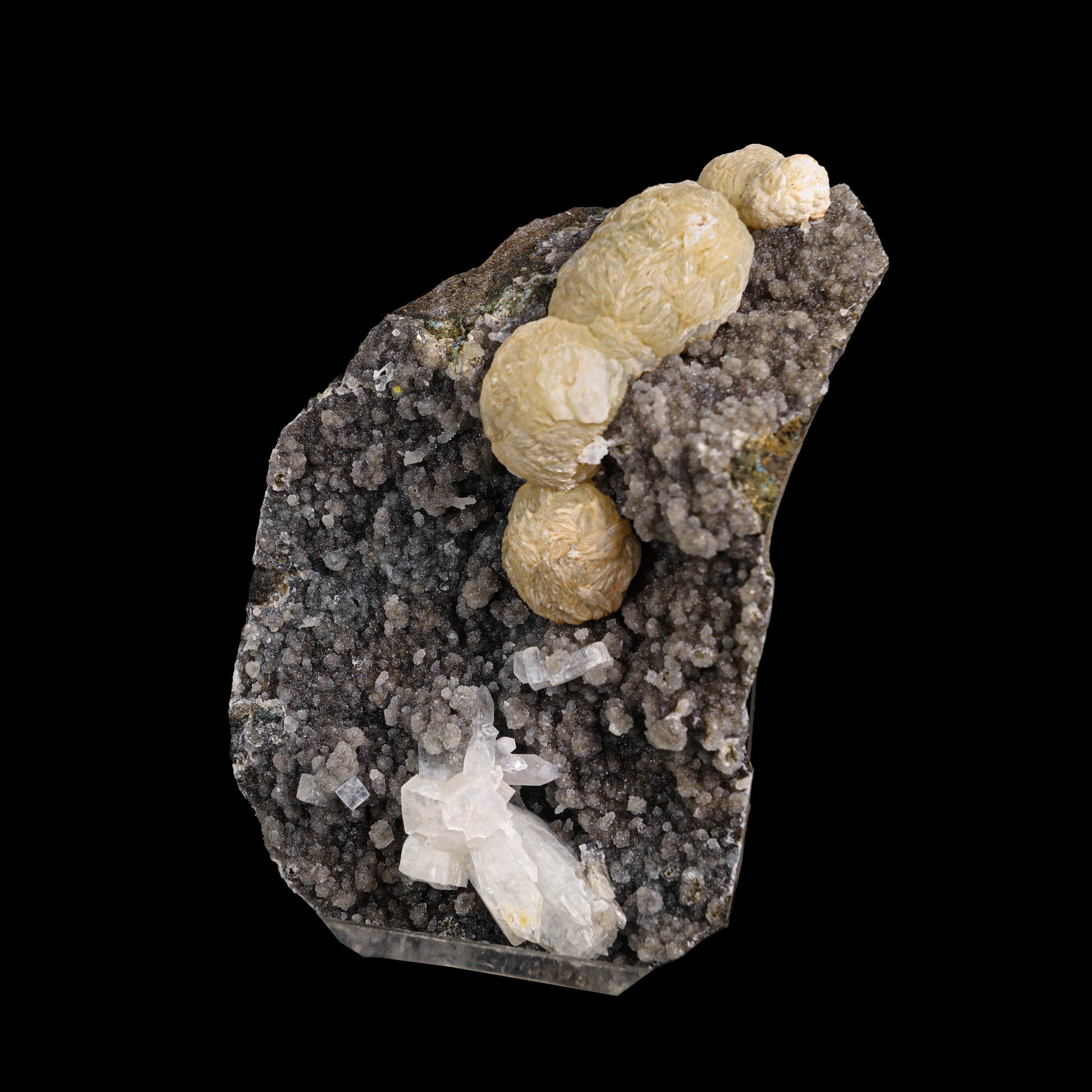 Rare Gyrolite With Apophyllite on Chalcedony Natural Mineral Specimen  # G 0038 (Copy)