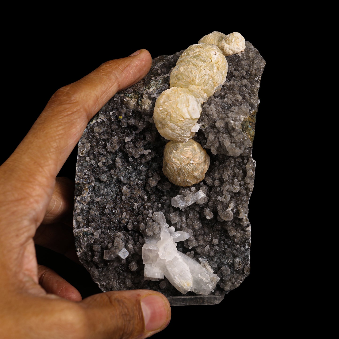 Rare Gyrolite With Apophyllite on Chalcedony Natural Mineral Specimen # G 0038 (Copy)