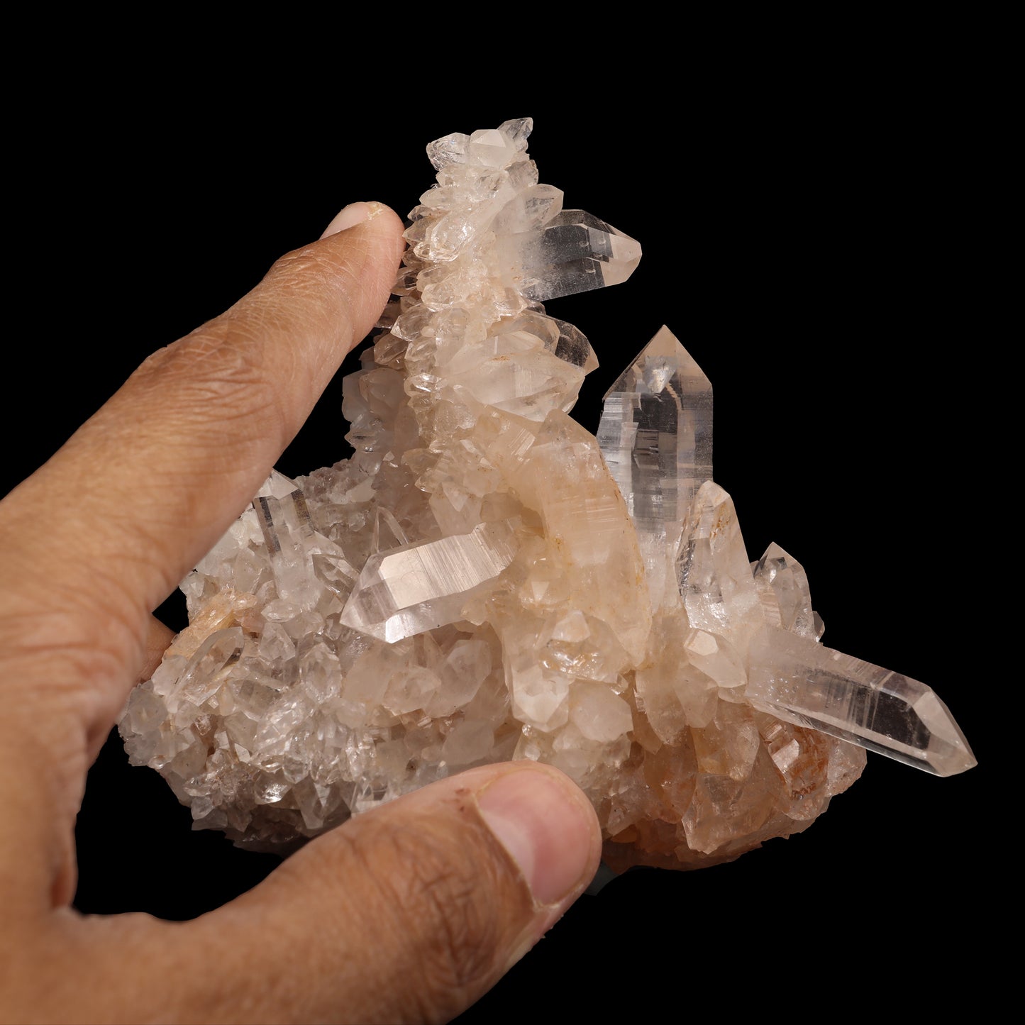 Quartz Cluster with iron Inclusion Natural Mineral Specimen # G 0044