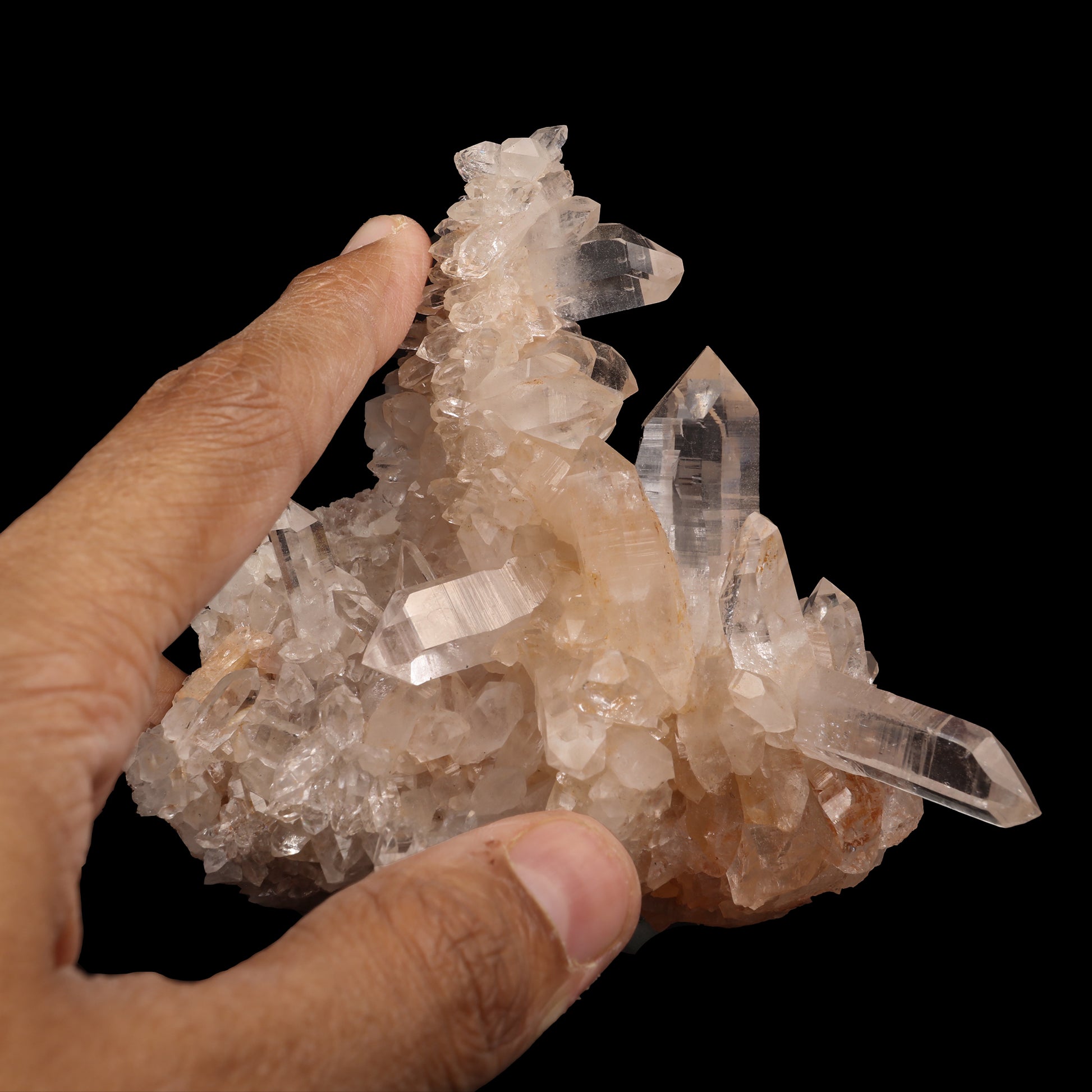 Quartz Cluster with iron Inclusion Natural Mineral Specimen  # G 0044