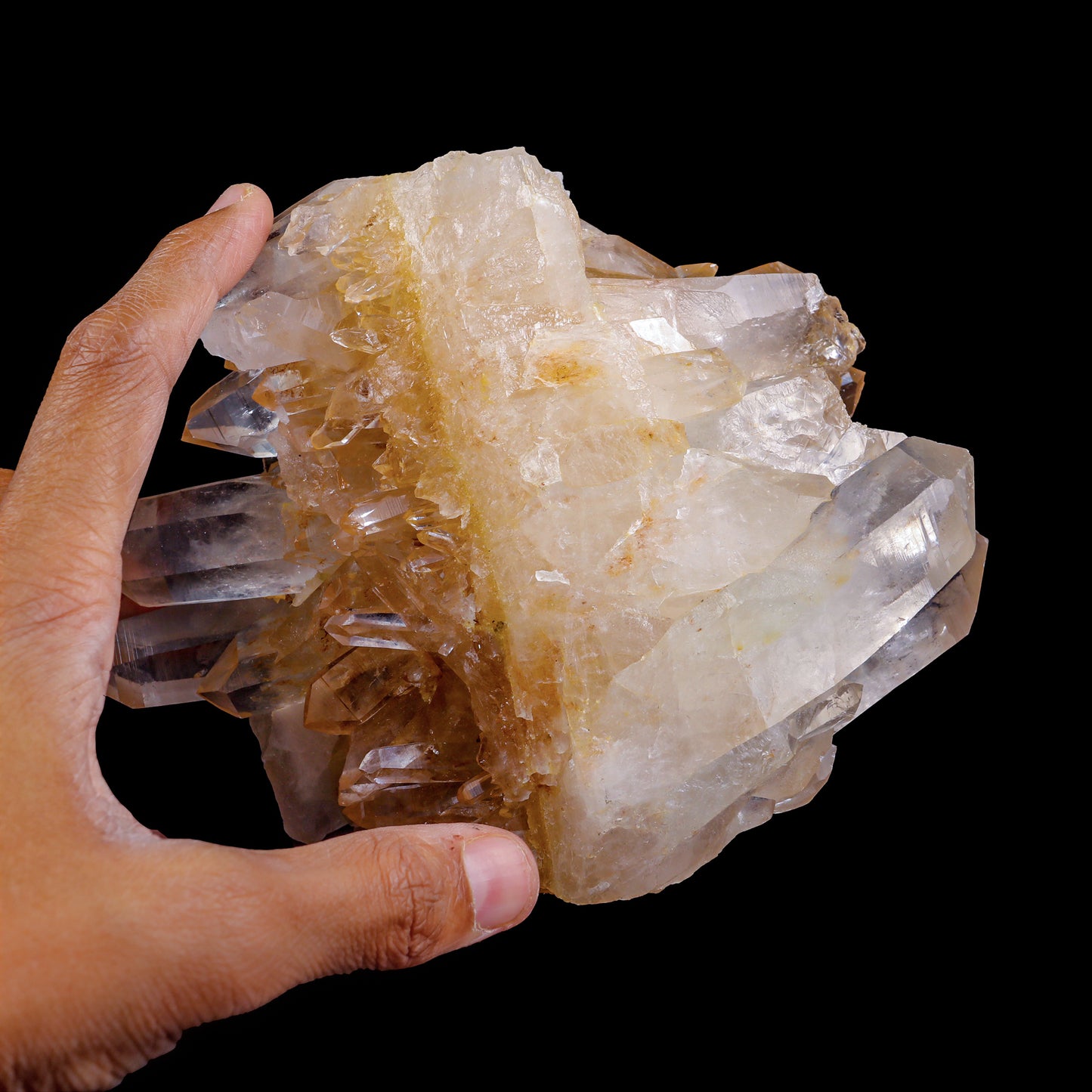 Quartz Cluster with iron Inclusion Natural Mineral Specimen # G 0046