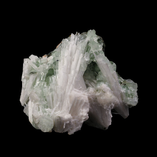 Scolecite Spray with Green Apophyllite cube Natural Mineral Specimen  # G 0055