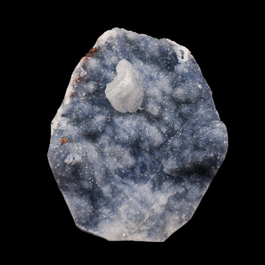 Heulandite on Sparkling Blue Chalcedony  Natural Mineral Specimen  # G 0056