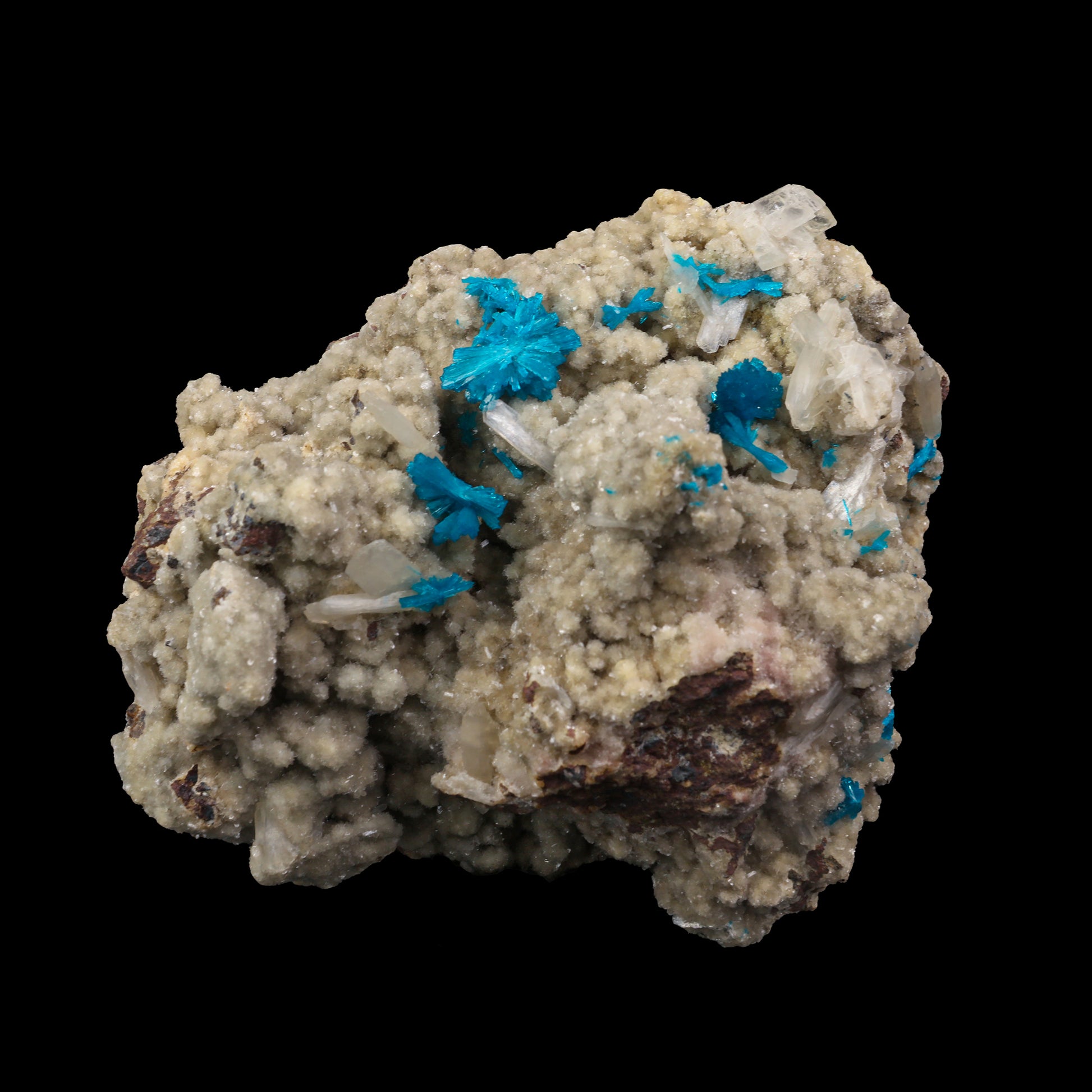 Cavansite on the matrix of Heulandite  Natural Mineral Specimen  # G 0058