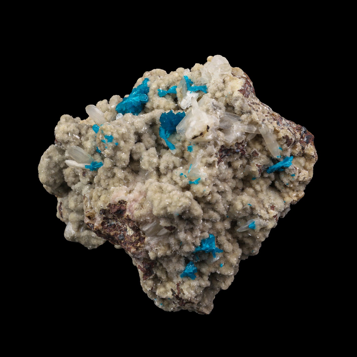 Cavansite on the matrix of Heulandite Natural Mineral Specimen # G 0058