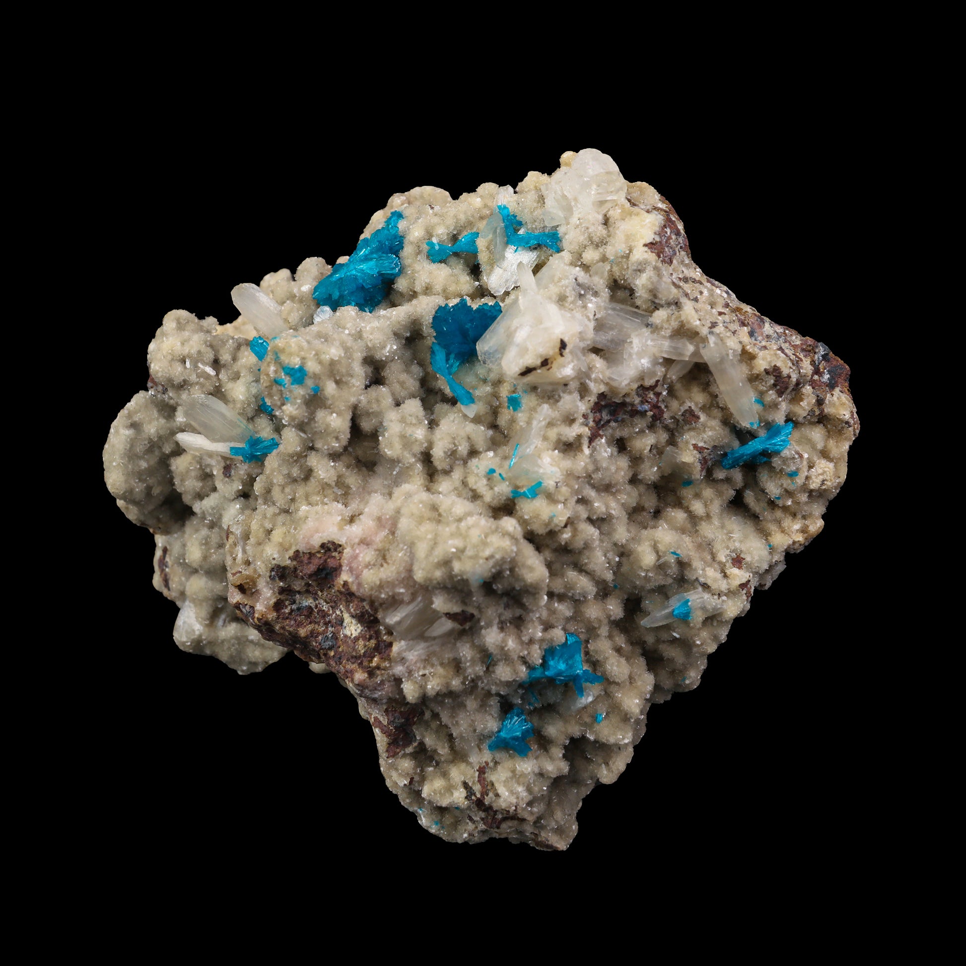 Cavansite on the matrix of Heulandite  Natural Mineral Specimen  # G 0058