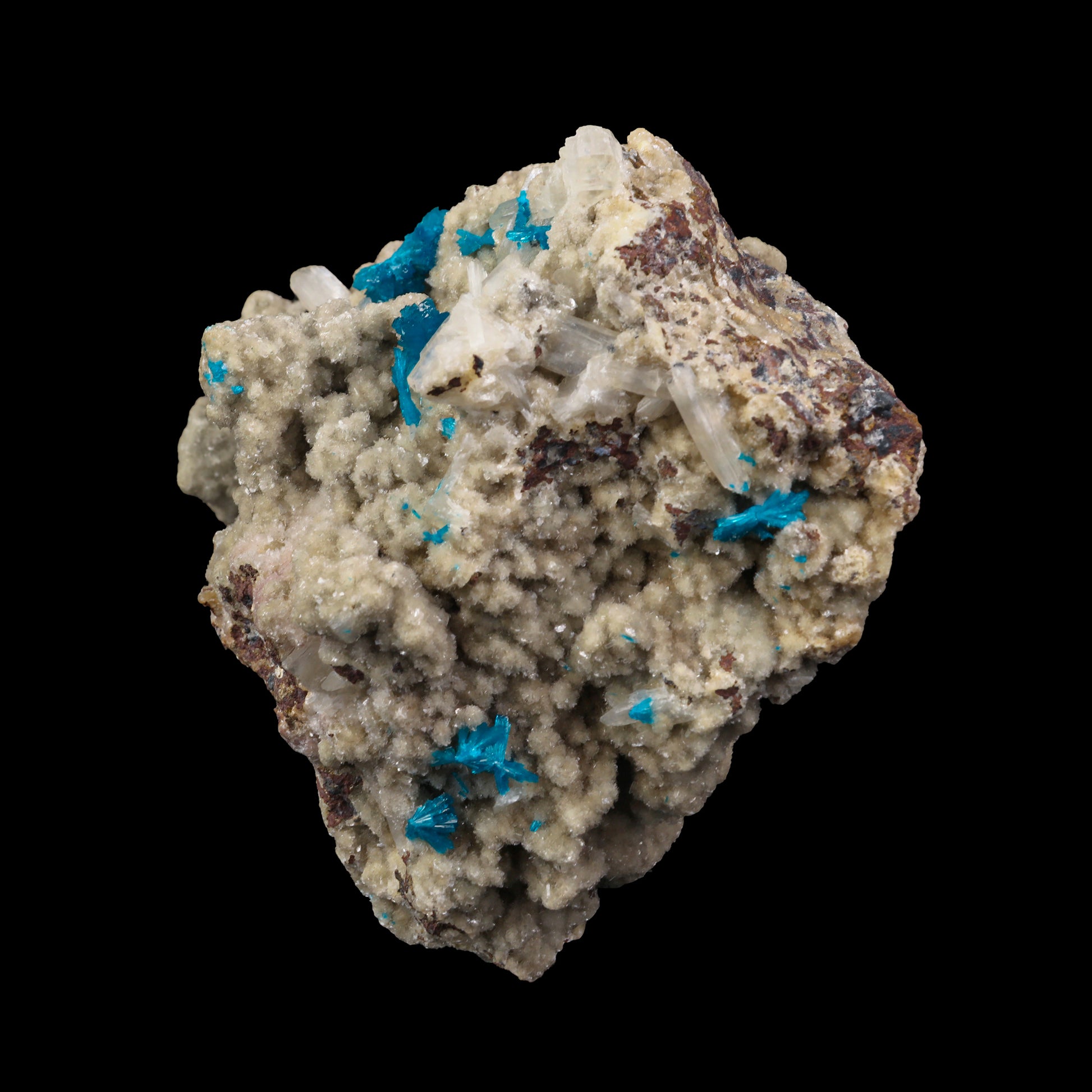 Cavansite on the matrix of Heulandite  Natural Mineral Specimen  # G 0058