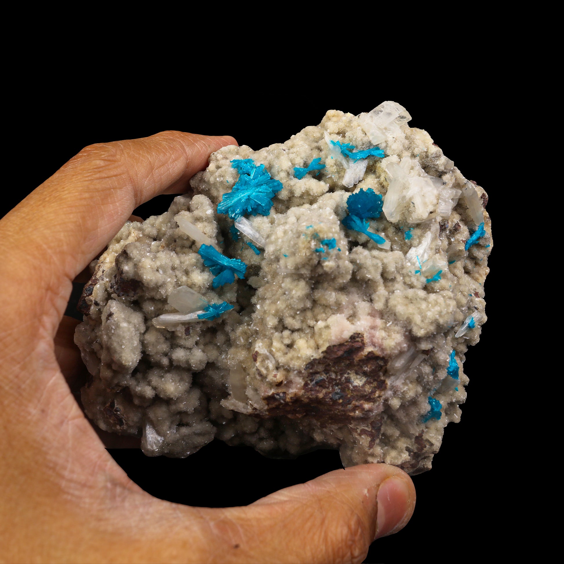 Cavansite on the matrix of Heulandite  Natural Mineral Specimen  # G 0058
