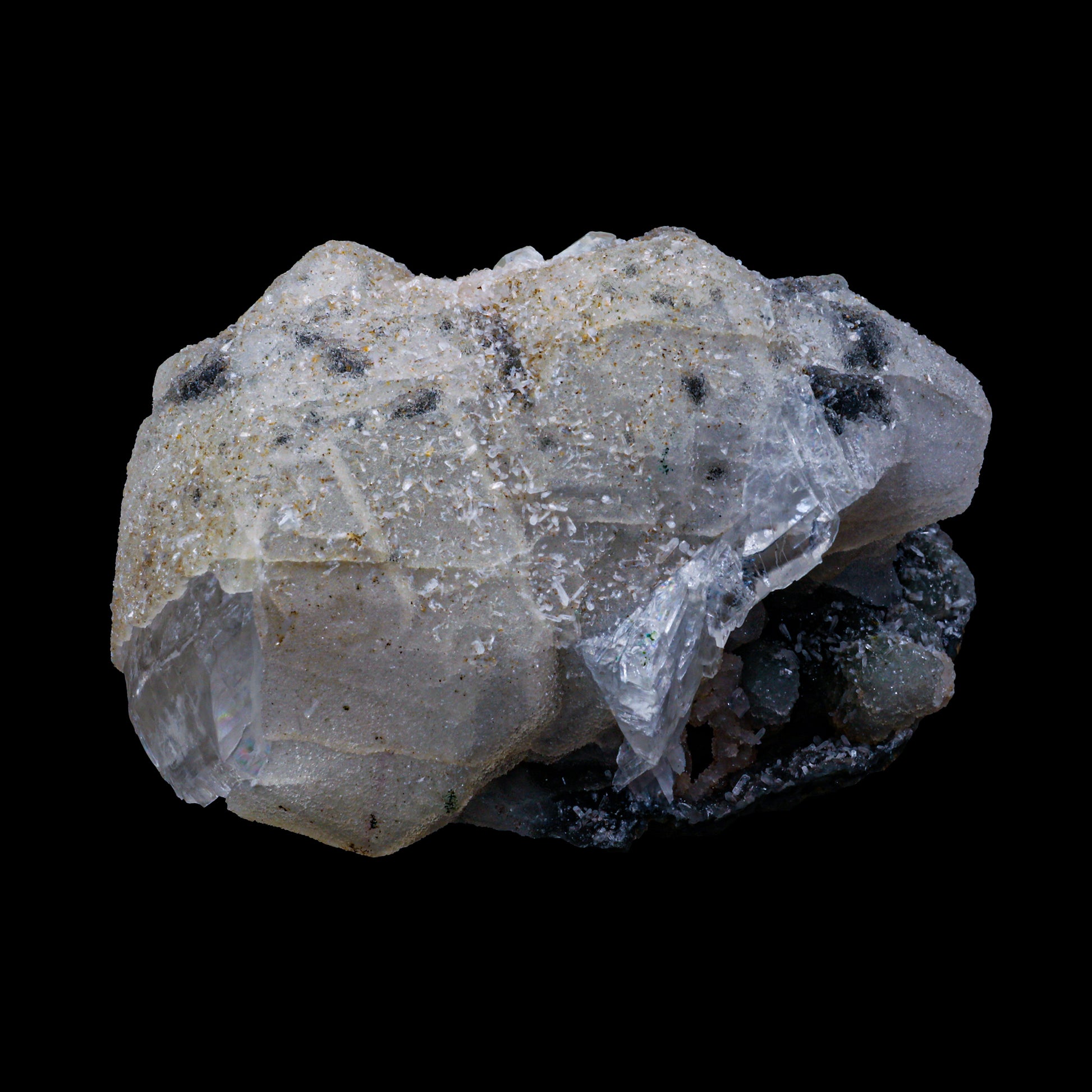 Chaledony on Calcite Natural Mineral Specimen  # G 0064