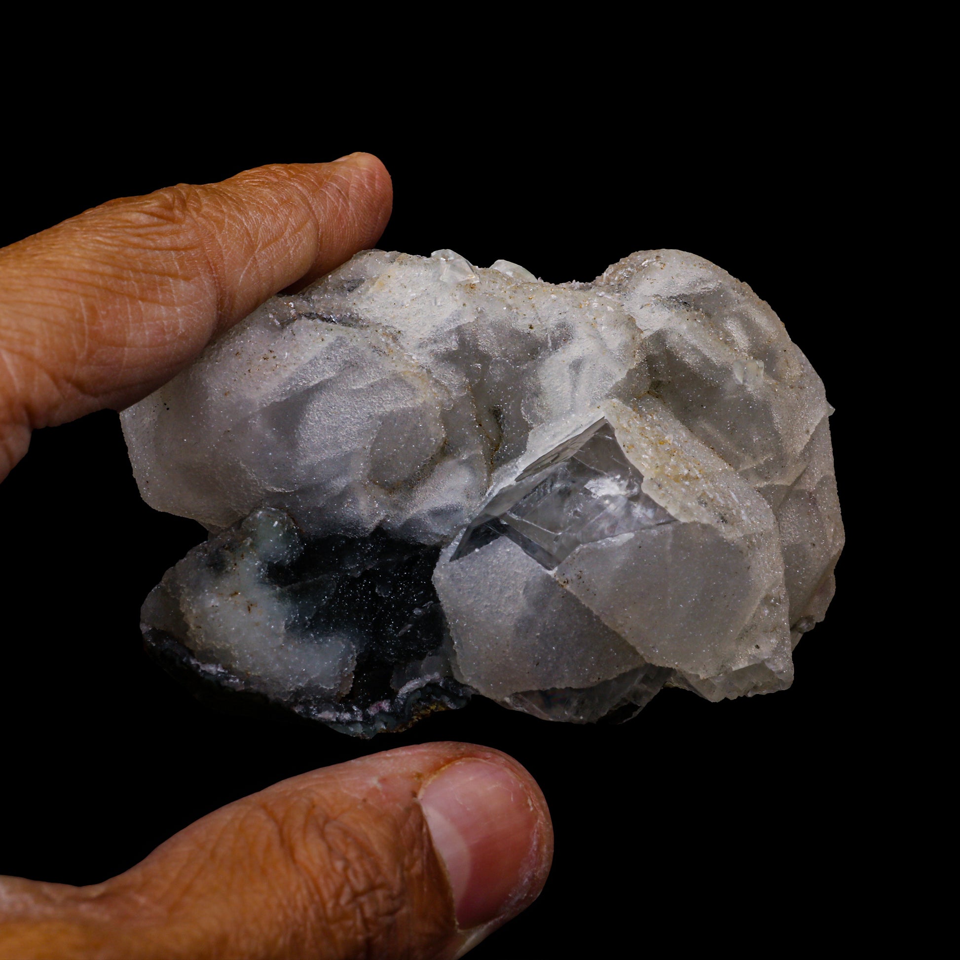 Chaledony on Calcite Natural Mineral Specimen  # G 0064