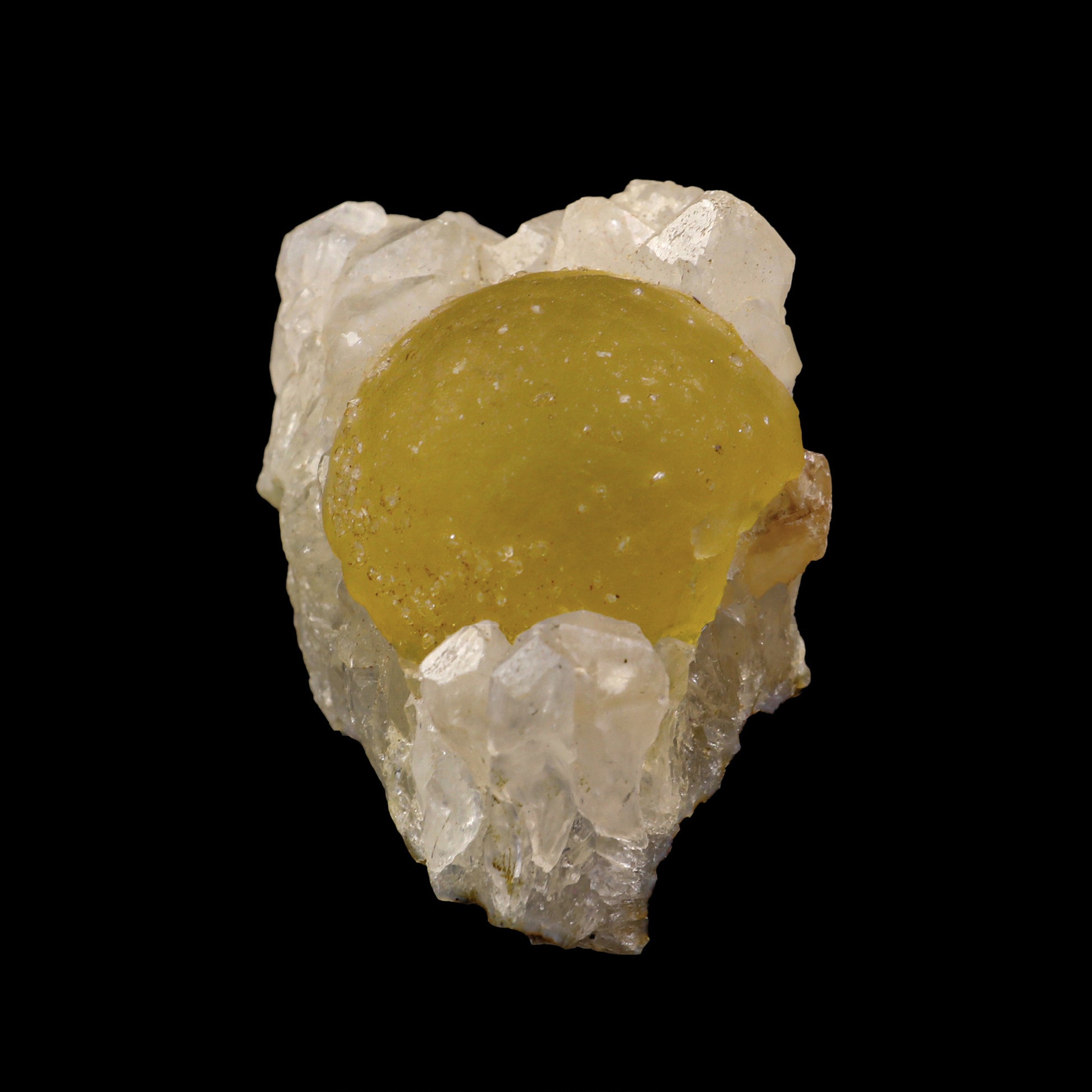 Yellow Fluorite on MM Quartz Natural Mineral Specimen  # G 0068