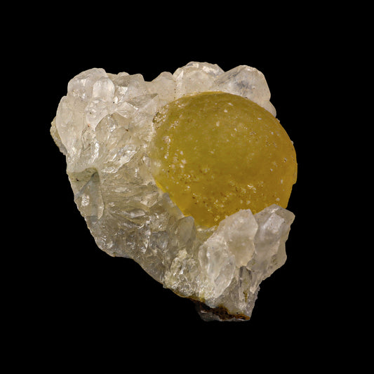 Yellow Fluorite on MM Quartz Natural Mineral Specimen  # G 0068