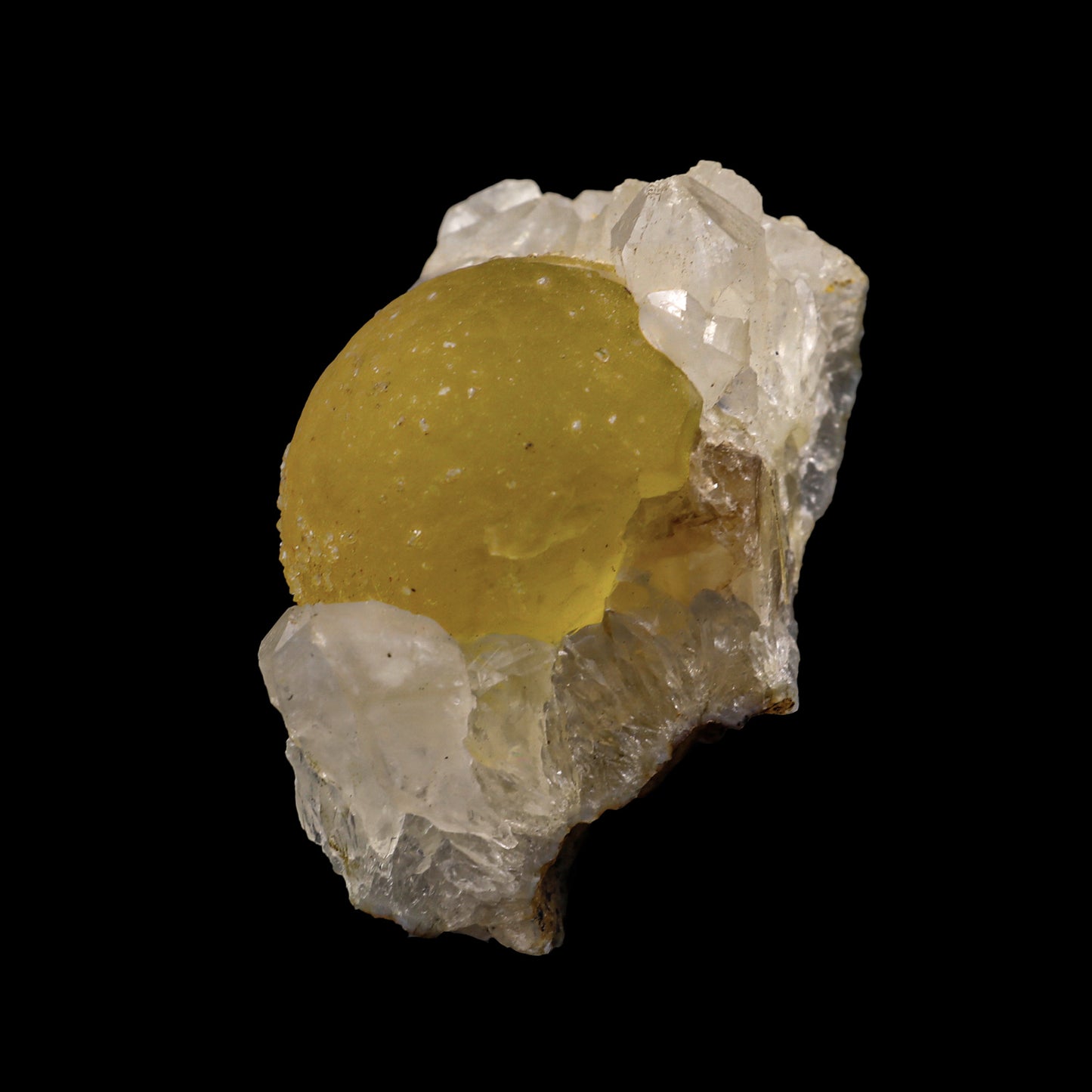 Yellow Fluorite on MM Quartz Natural Mineral Specimen # G 0068