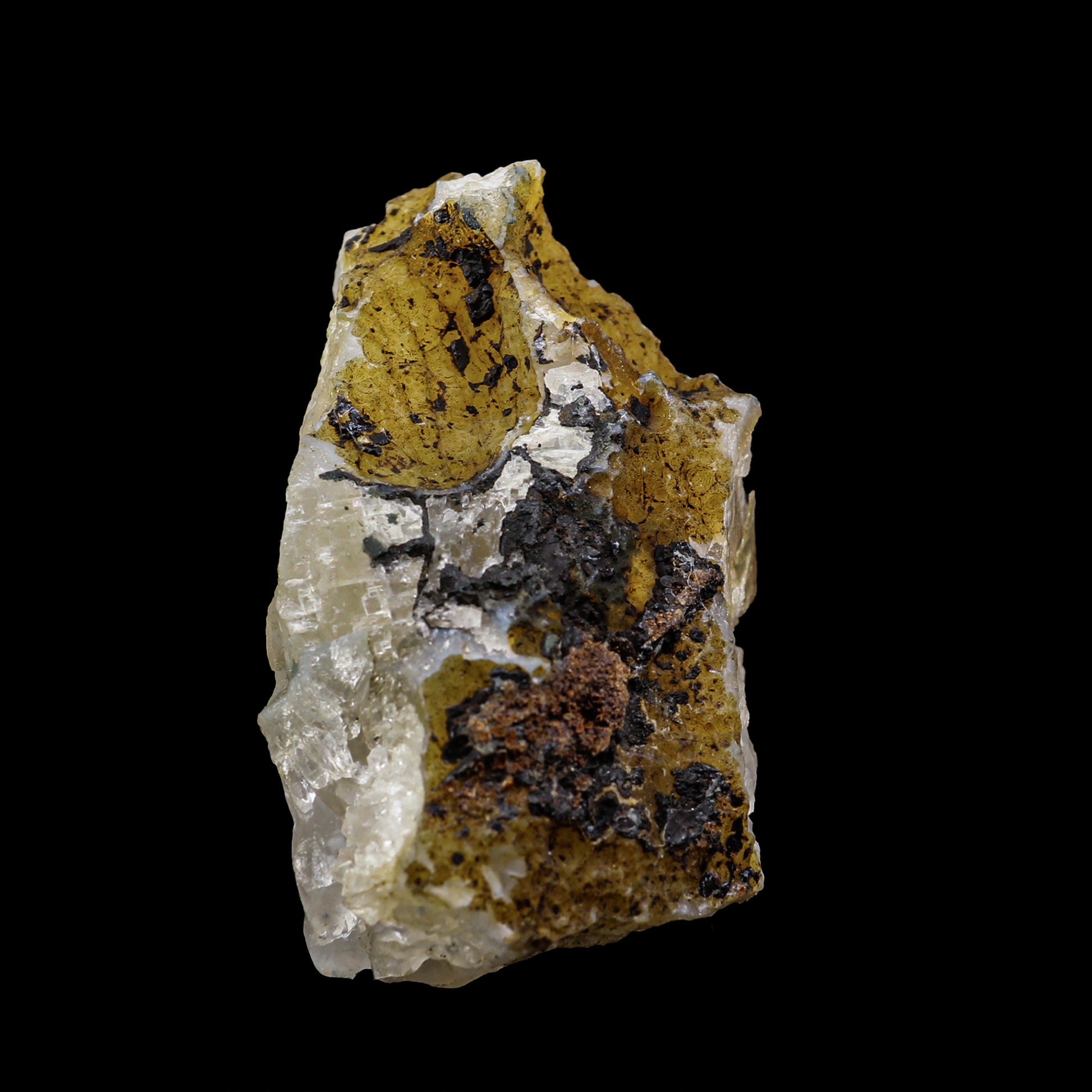 Yellow Fluorite on MM Quartz Natural Mineral Specimen  # G 0068