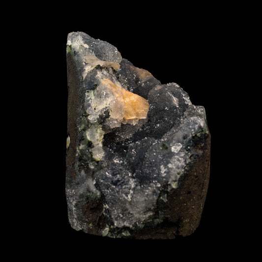 Stilbite with Black Chalcedony  Natural Mineral Specimen  # G 0071