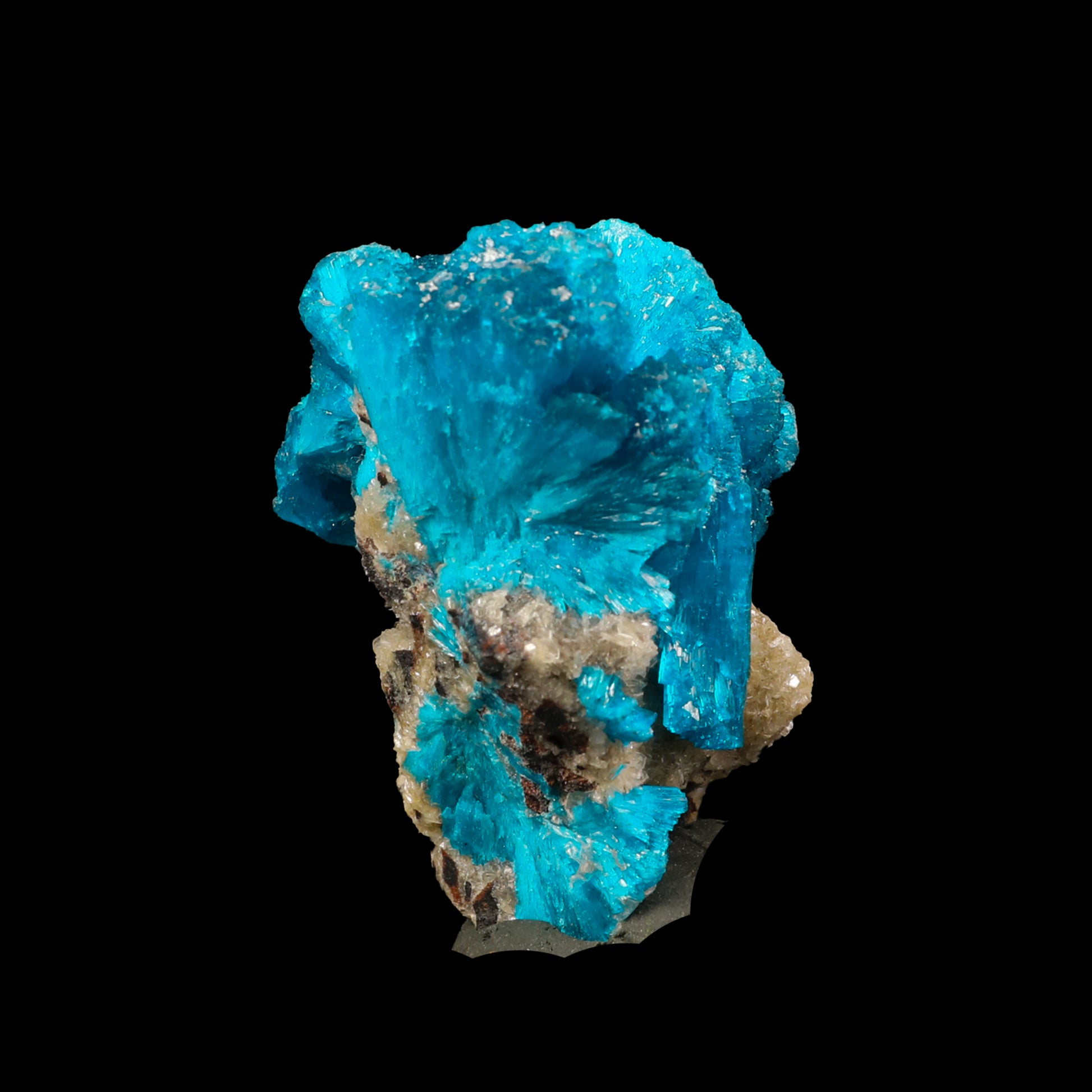 Cavansite Ball on Heulandite Natural Mineral Specimen  # G 0089