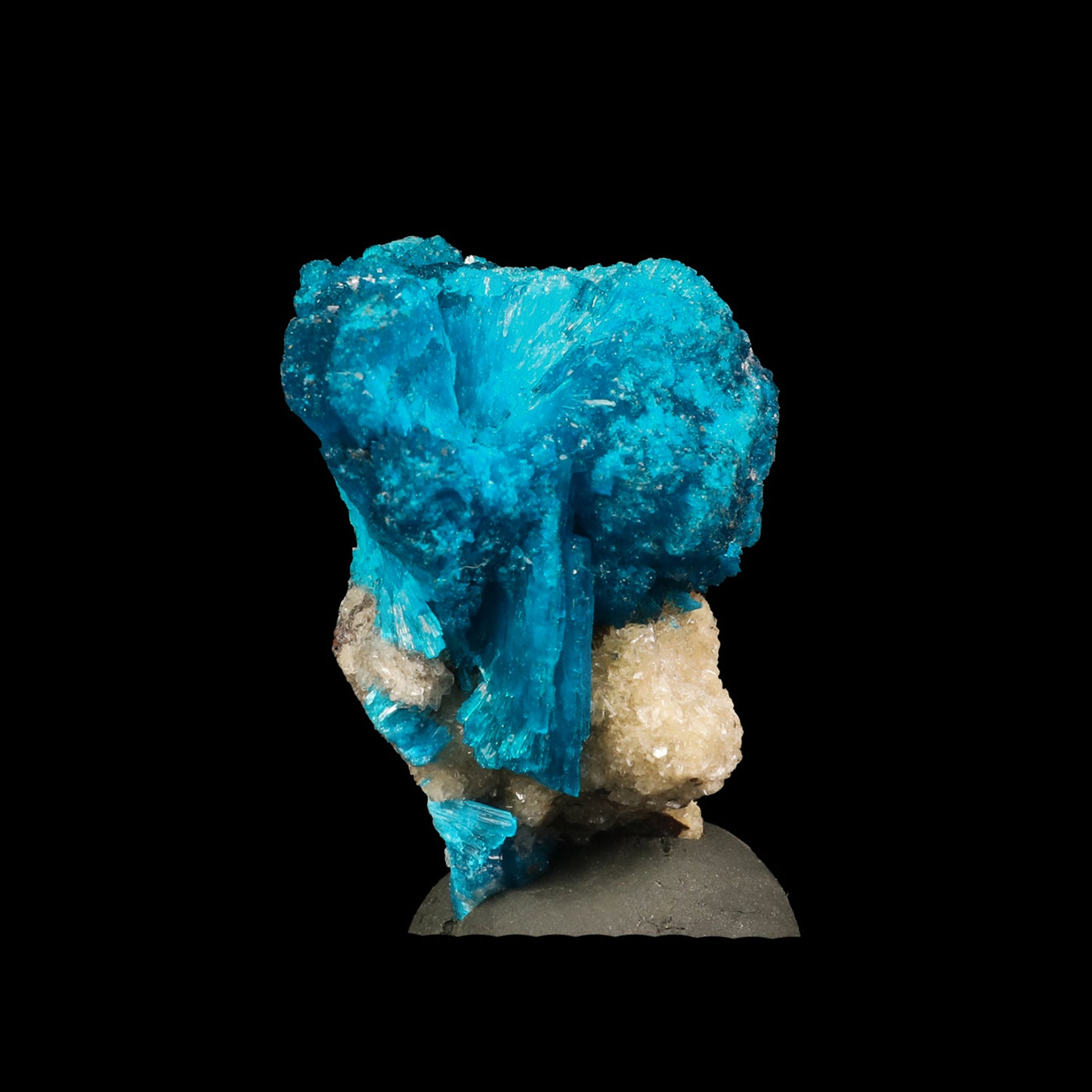 Cavansite Ball on Heulandite Natural Mineral Specimen # G 0089