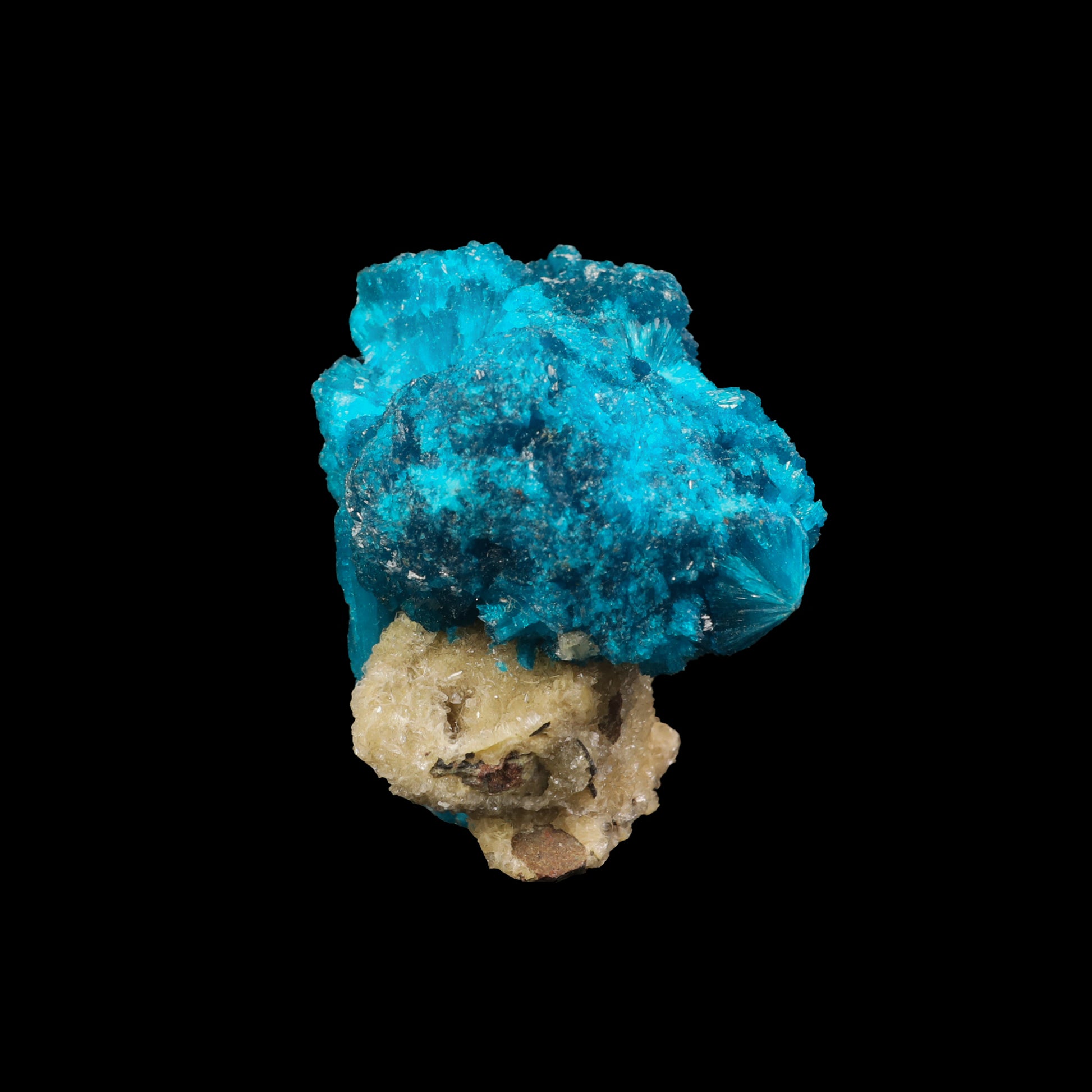 Cavansite Ball on Heulandite Natural Mineral Specimen  # G 0089