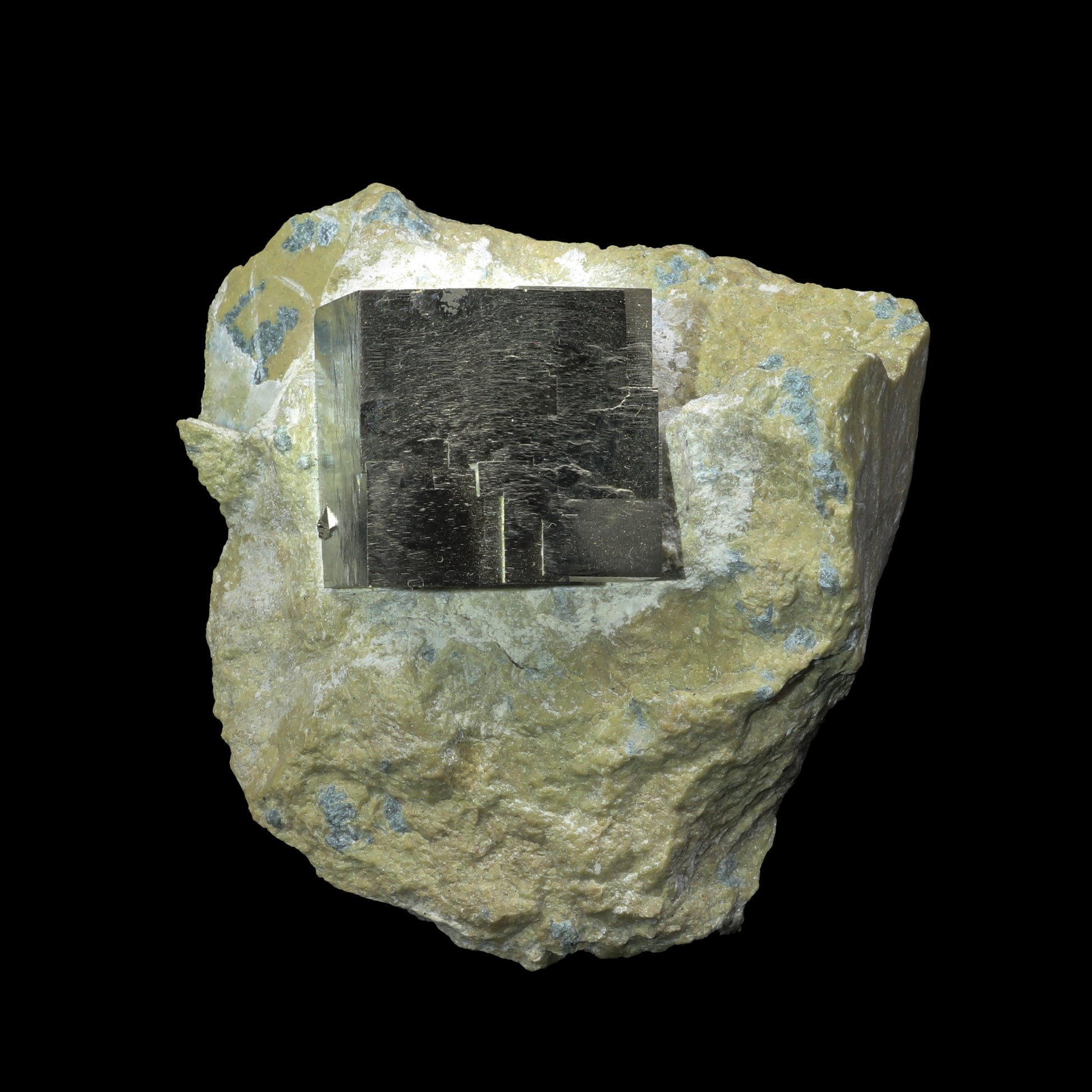 Pyrite Cube on Matrix Natural  Mineral Specimen  # G 0215