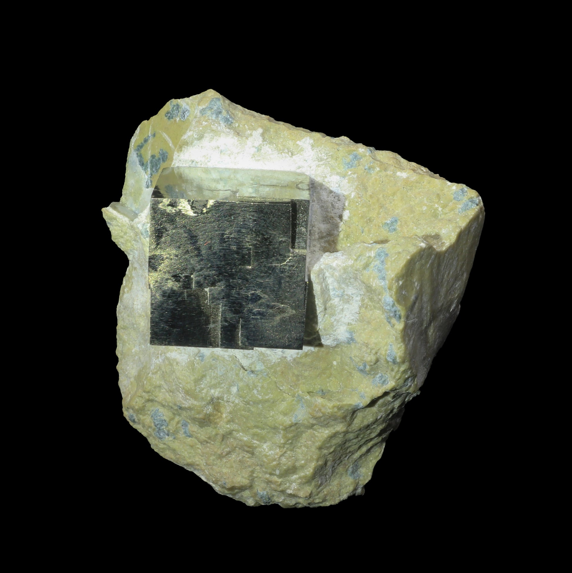 Pyrite Cube on Matrix Natural  Mineral Specimen  # G 0215