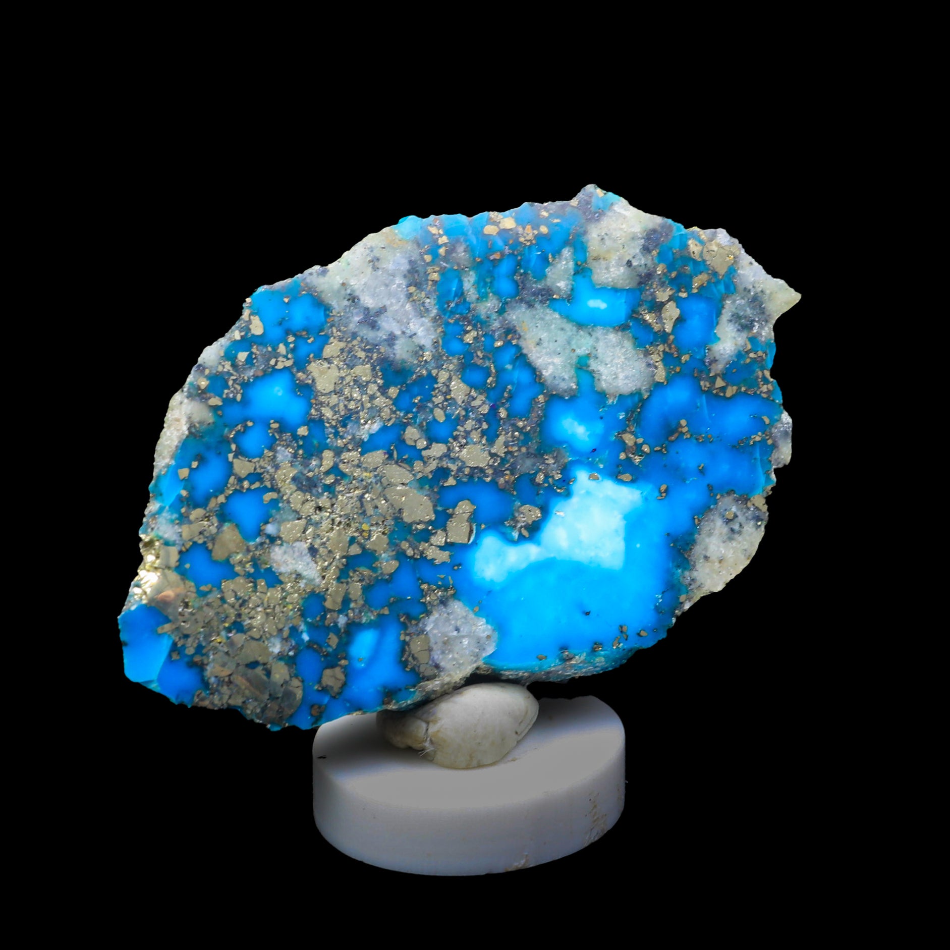 Turquoise with Pyrite  Natural  Mineral Specimen  # G 0217