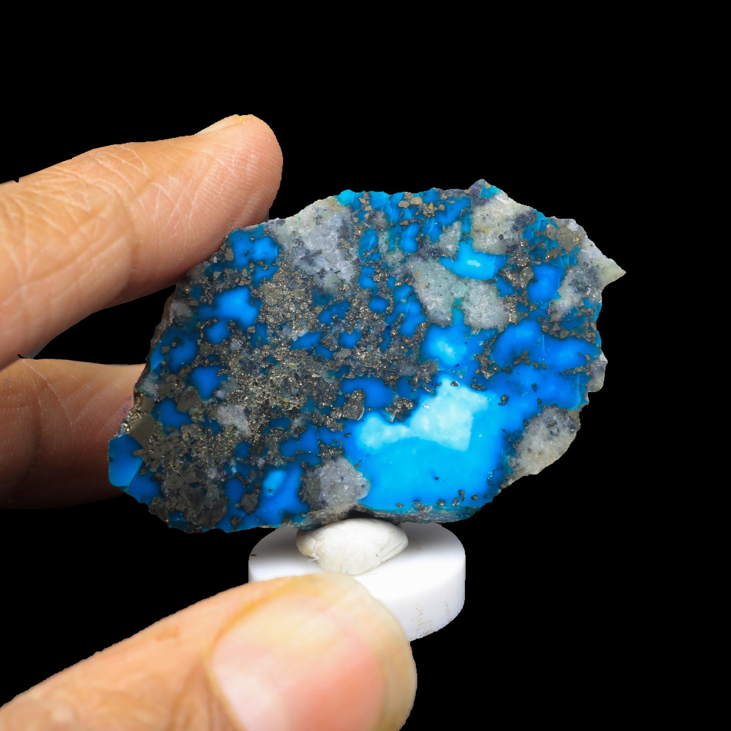 Turquoise with Pyrite Natural Mineral Specimen # G 0217
