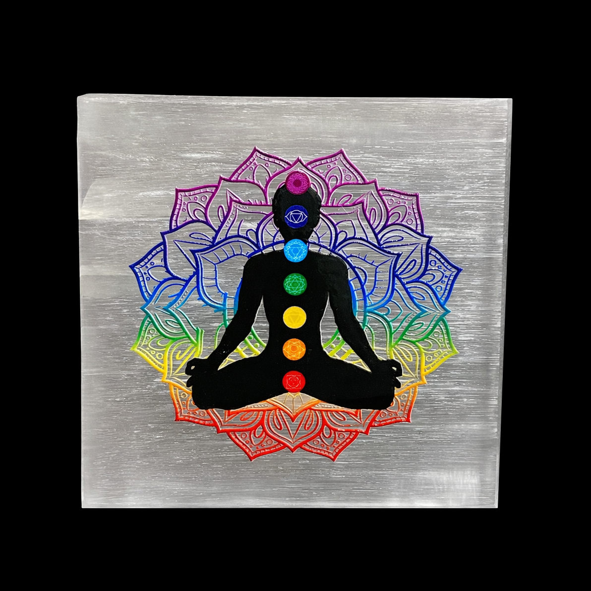 7 Chakra Selenite plate