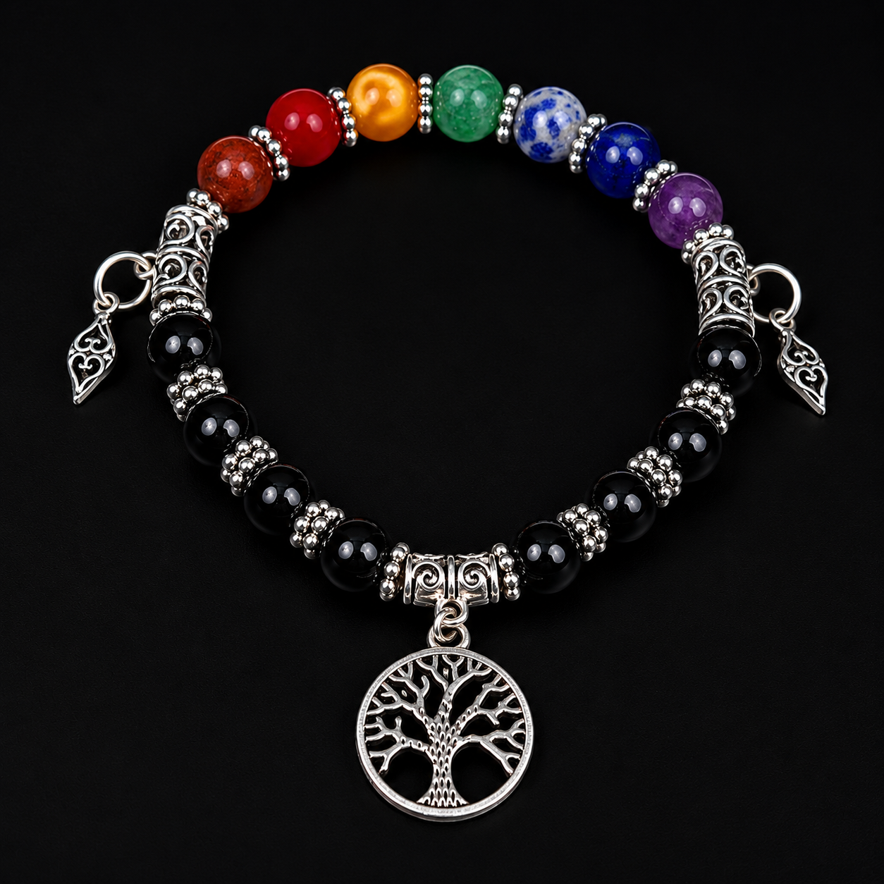 7 chakra Tree Of Life Bracelet 8 MM.