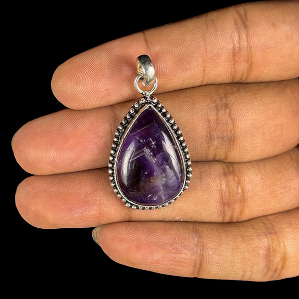 Elegant Natural Amethyst Drop Pendant.