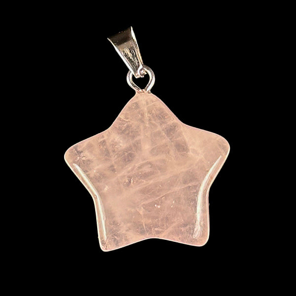 Rose Quartz Star Pendant | Genuine Crystal Pendent.