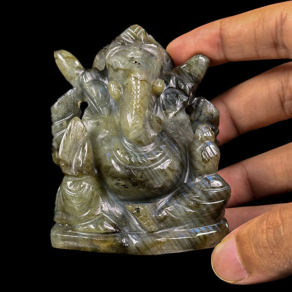 Labradorite Lord Ganesha Idol. G #0590