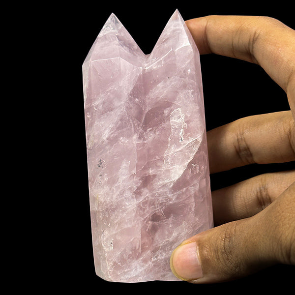 Rose Quartz Tower (Polished) Natural Mineral Specimen G #0602