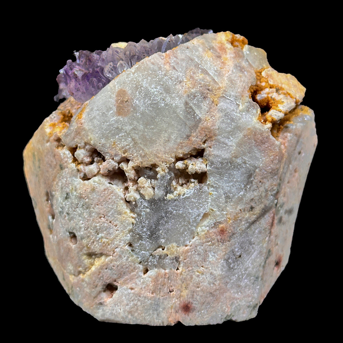 Perfect Septor Amethyst On Matriz Feldspar Natural Minaral Specimen G #0633