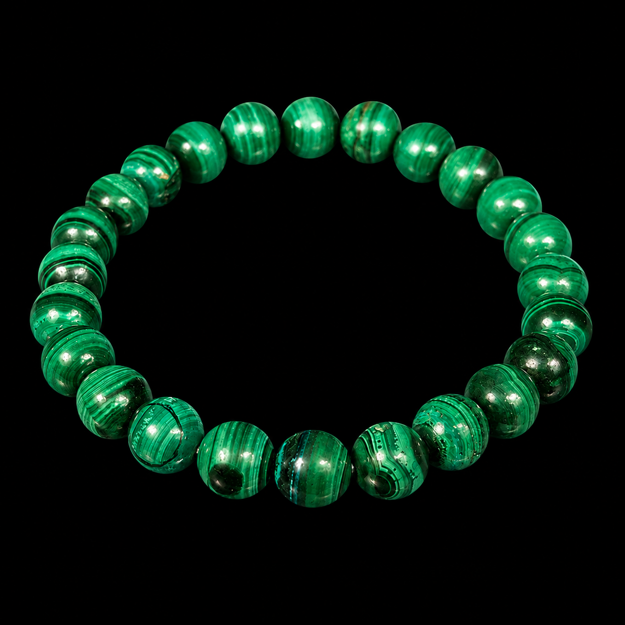 Malachite Bracelet 8 MM.