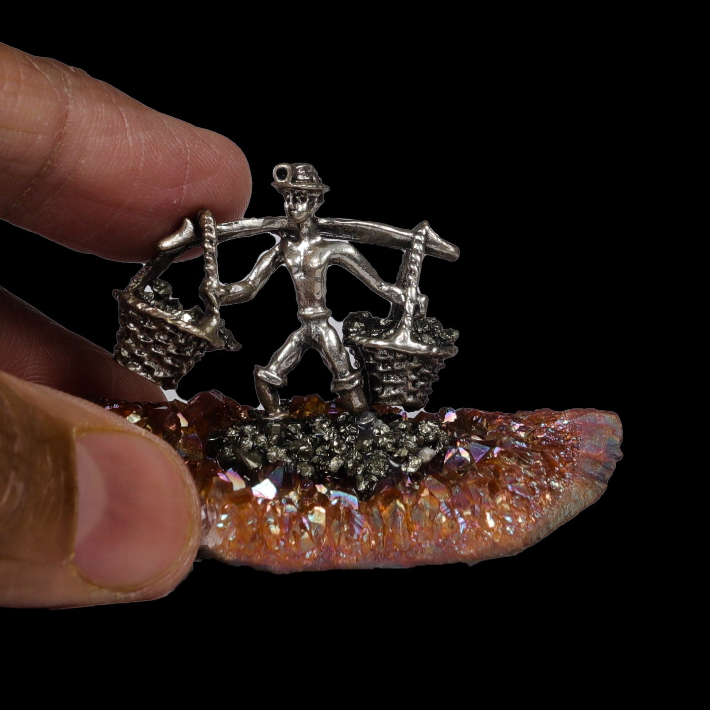 Pyrite with Miner Statue  G #0305