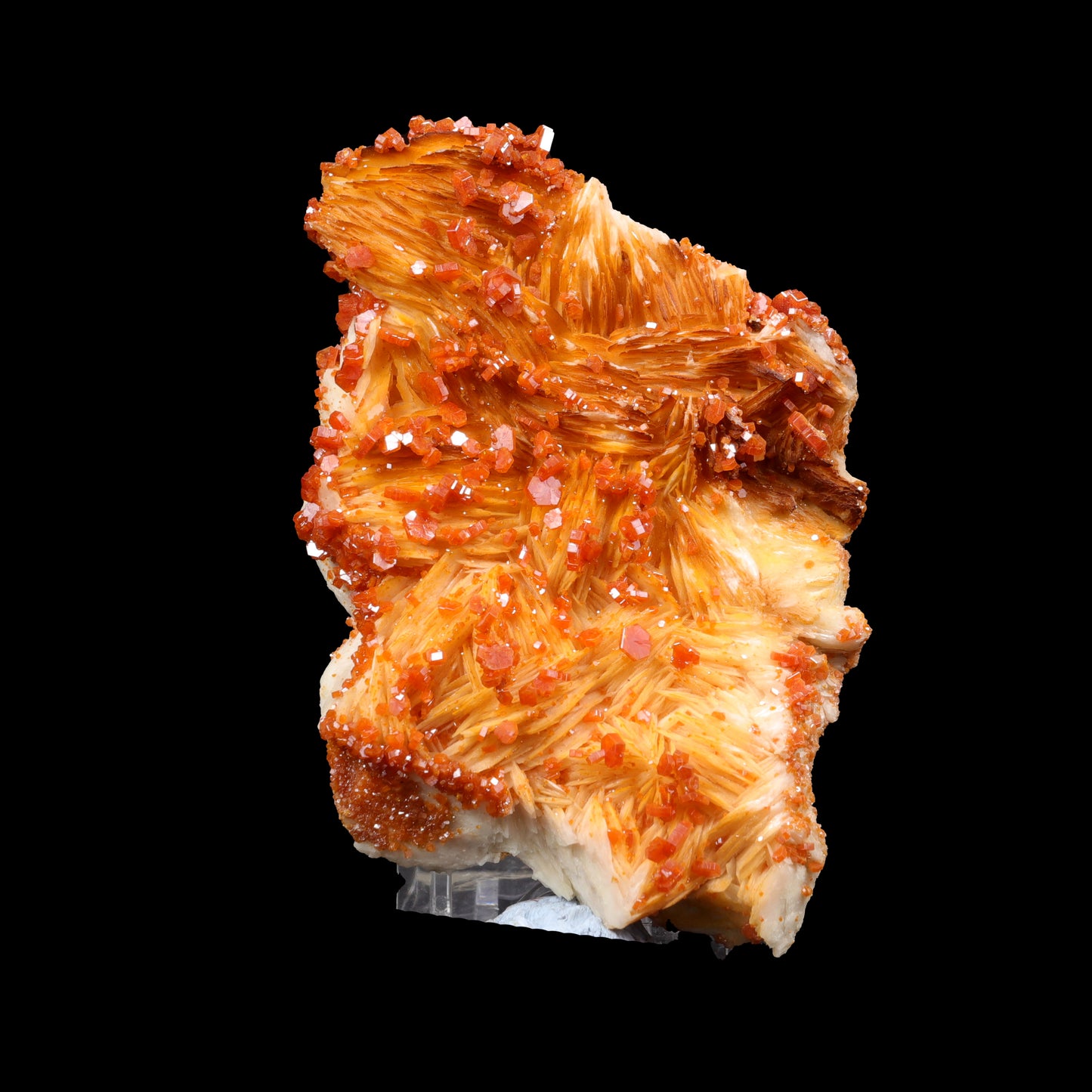 Vanadinite on Barite Natural Mineral Specimen G #0313