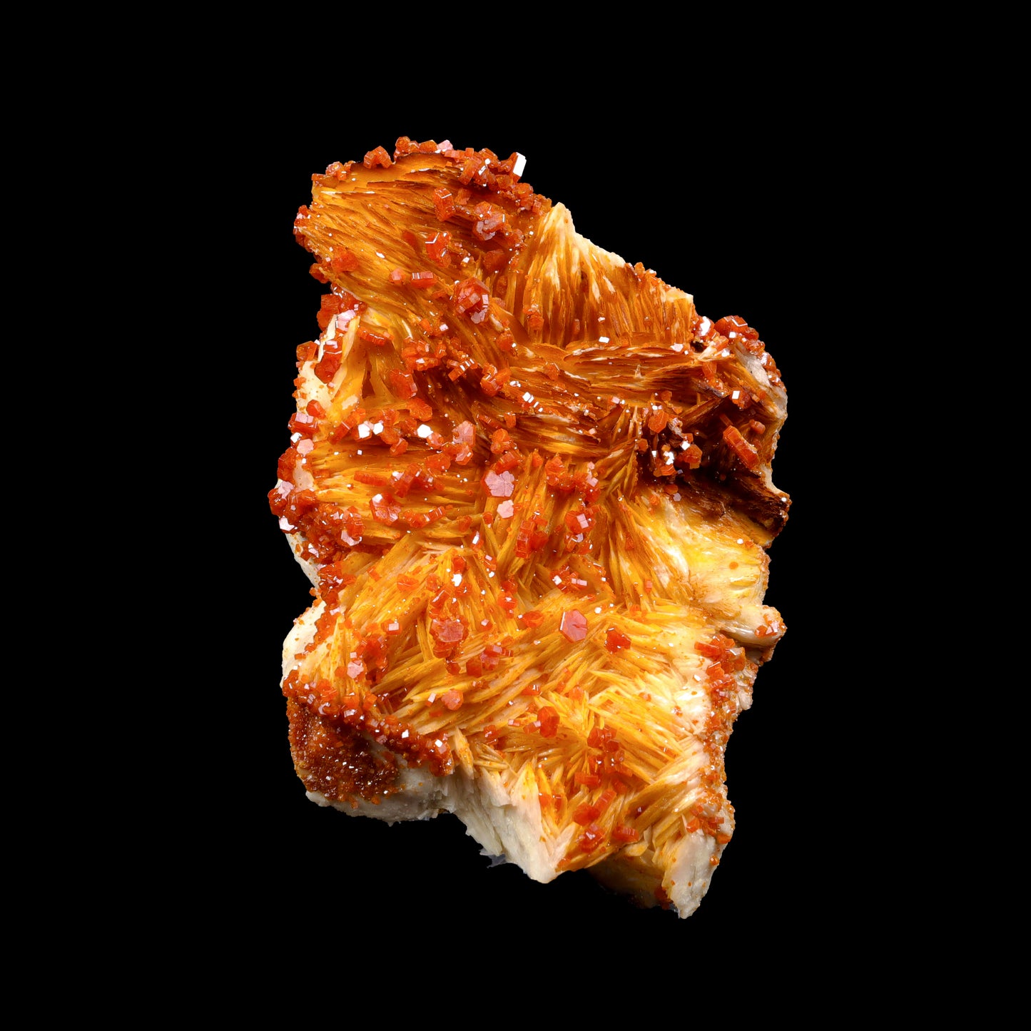 Vanadinite on Barite Natural Mineral Specimen G #0313